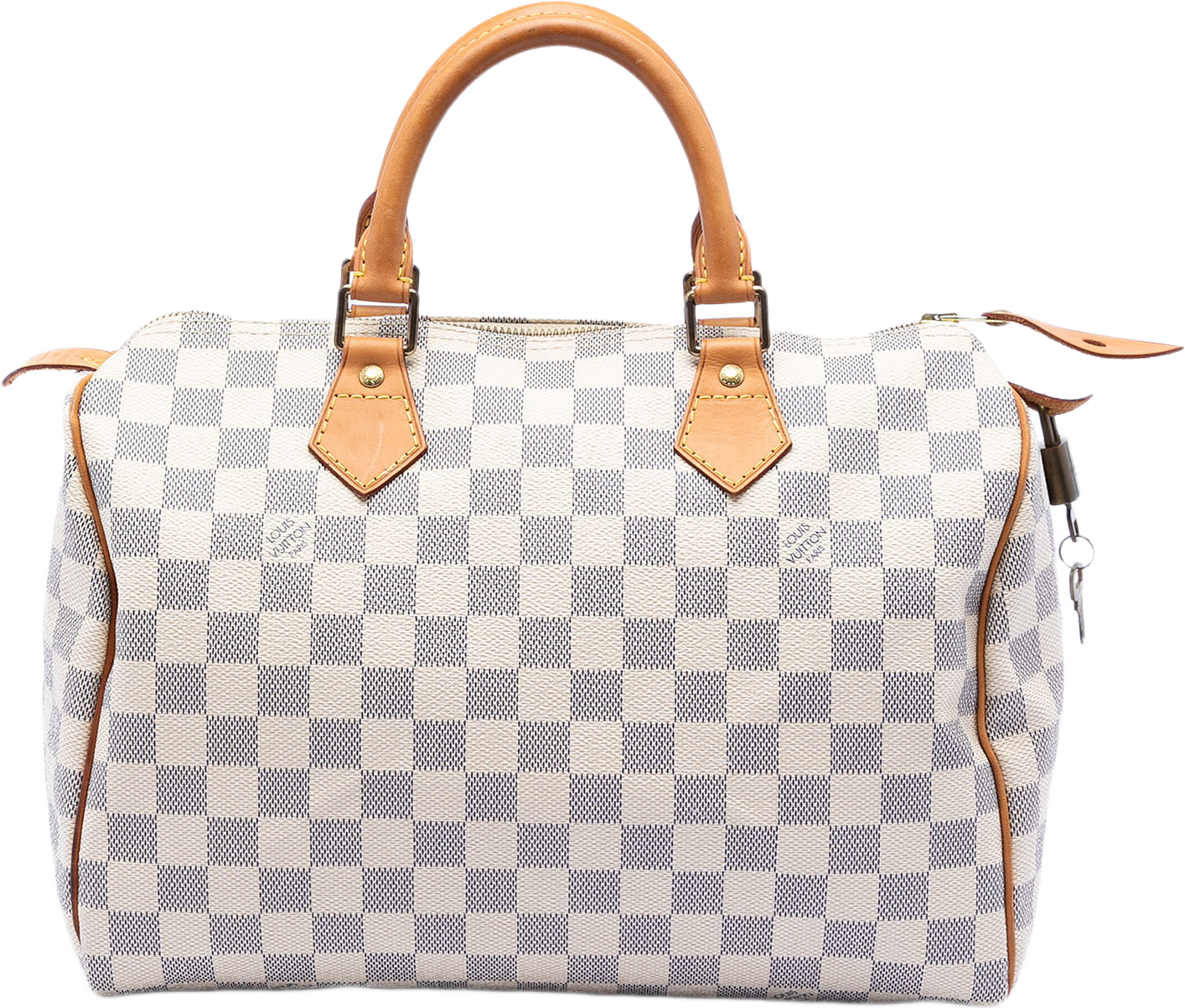 Louis Vuitton Damier Azur Speedy 30, från Luxclusif, i färgen white. Klicka för att öppna bilden i stort format