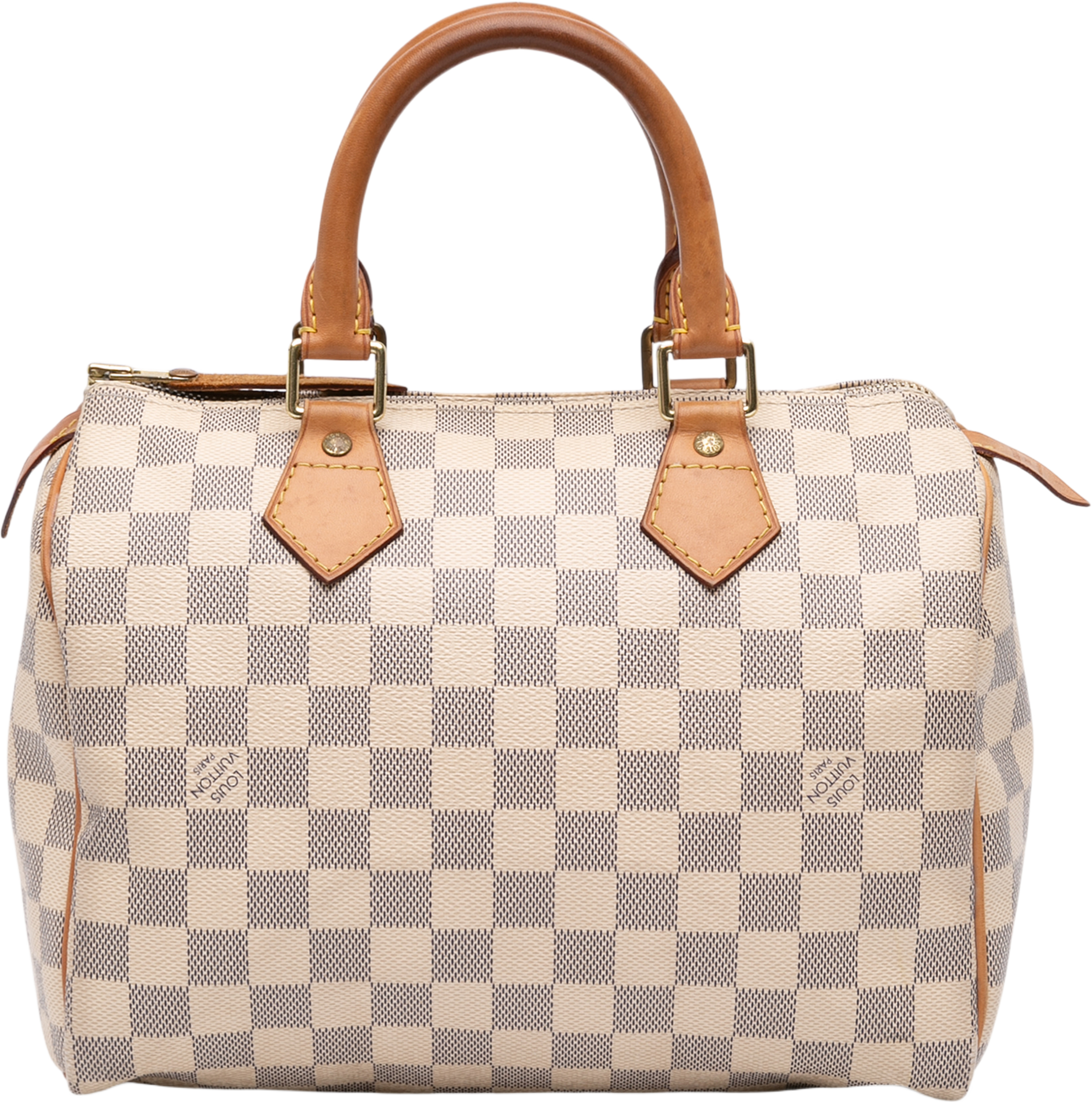 Louis Vuitton Damier Azur Speedy 25, från Luxclusif, i färgen white. Klicka för att öppna bilden i stort format