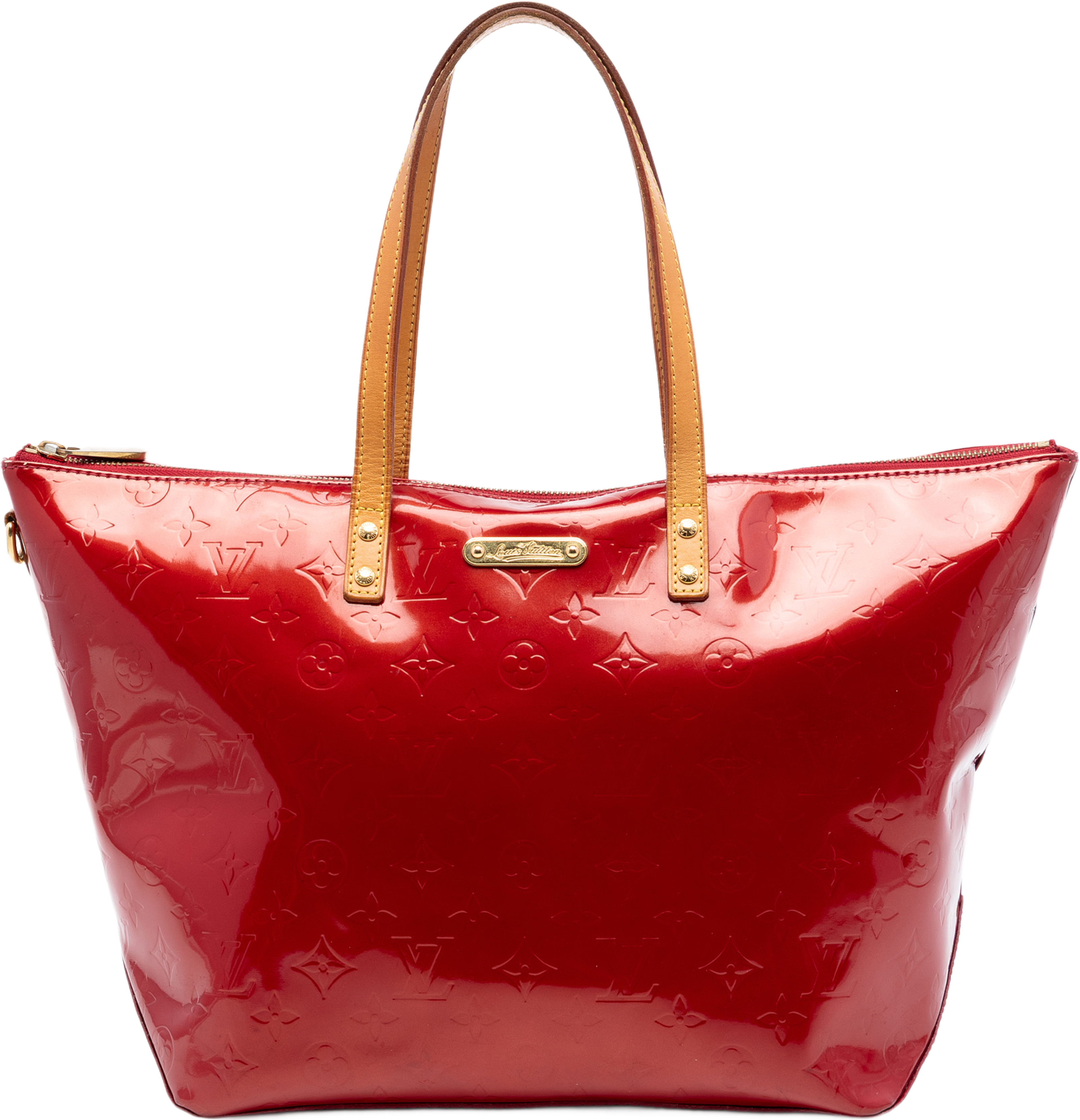 Louis Vuitton Monogram Vernis Bellevue Gm, från Luxclusif, i färgen röd. Klicka för att öppna bilden i stort format
