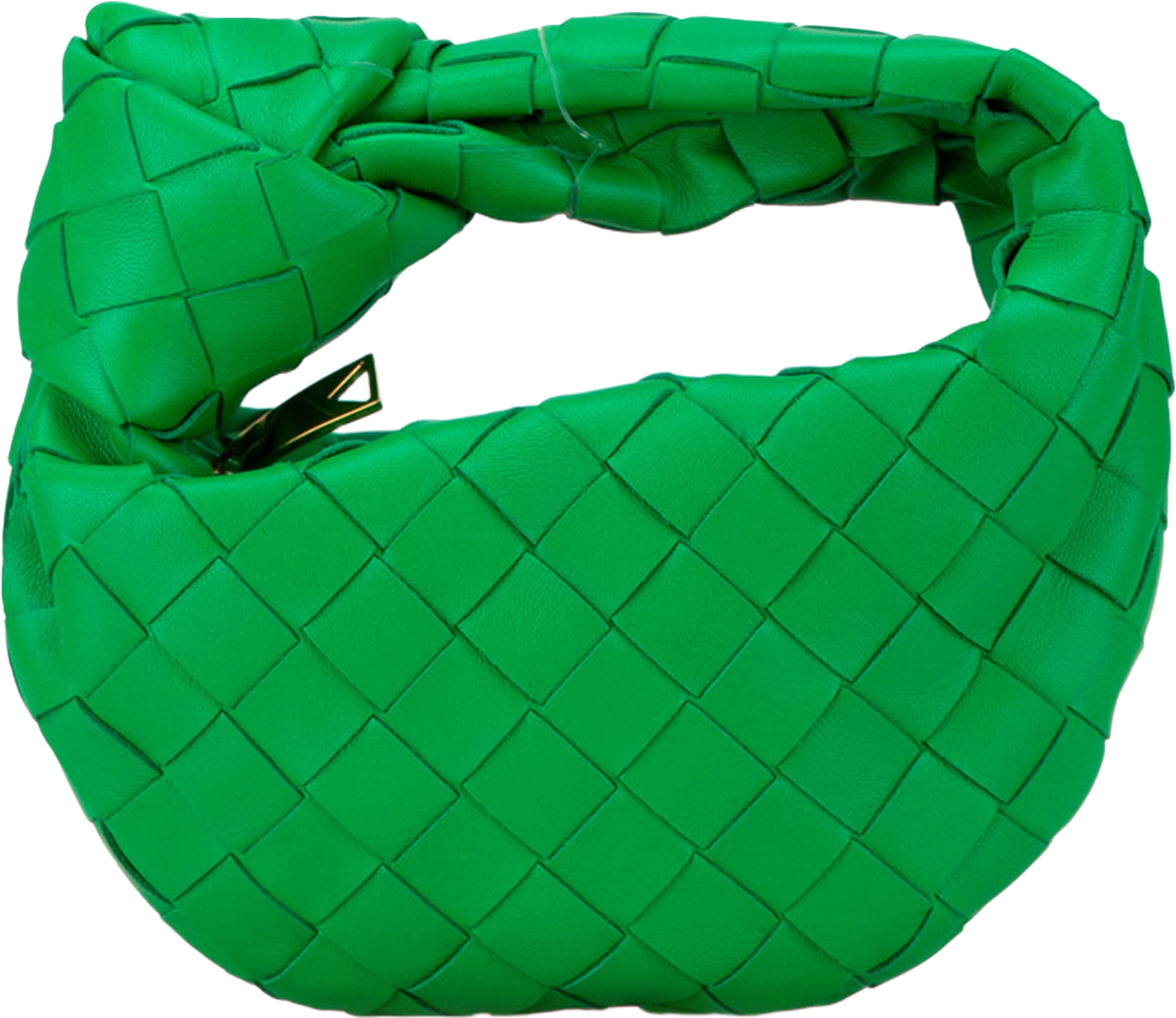 Bottega Veneta Candy Nappa Intrecciato Jodie, från Luxclusif, i färgen green. Klicka för att öppna bilden i stort format