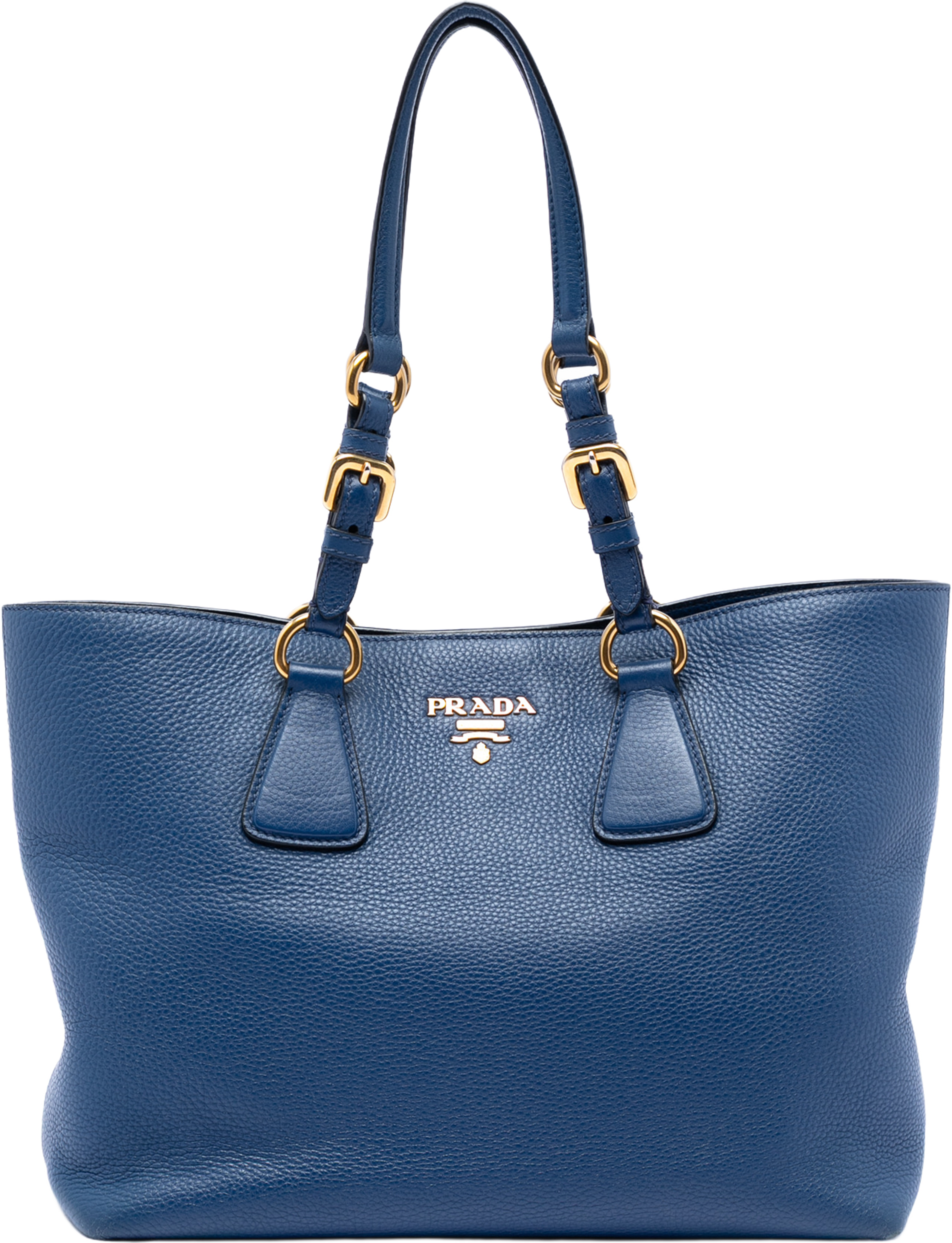 Prada Vitello Phenix Tote, från Luxclusif, i färgen blue. Klicka för att öppna bilden i stort format