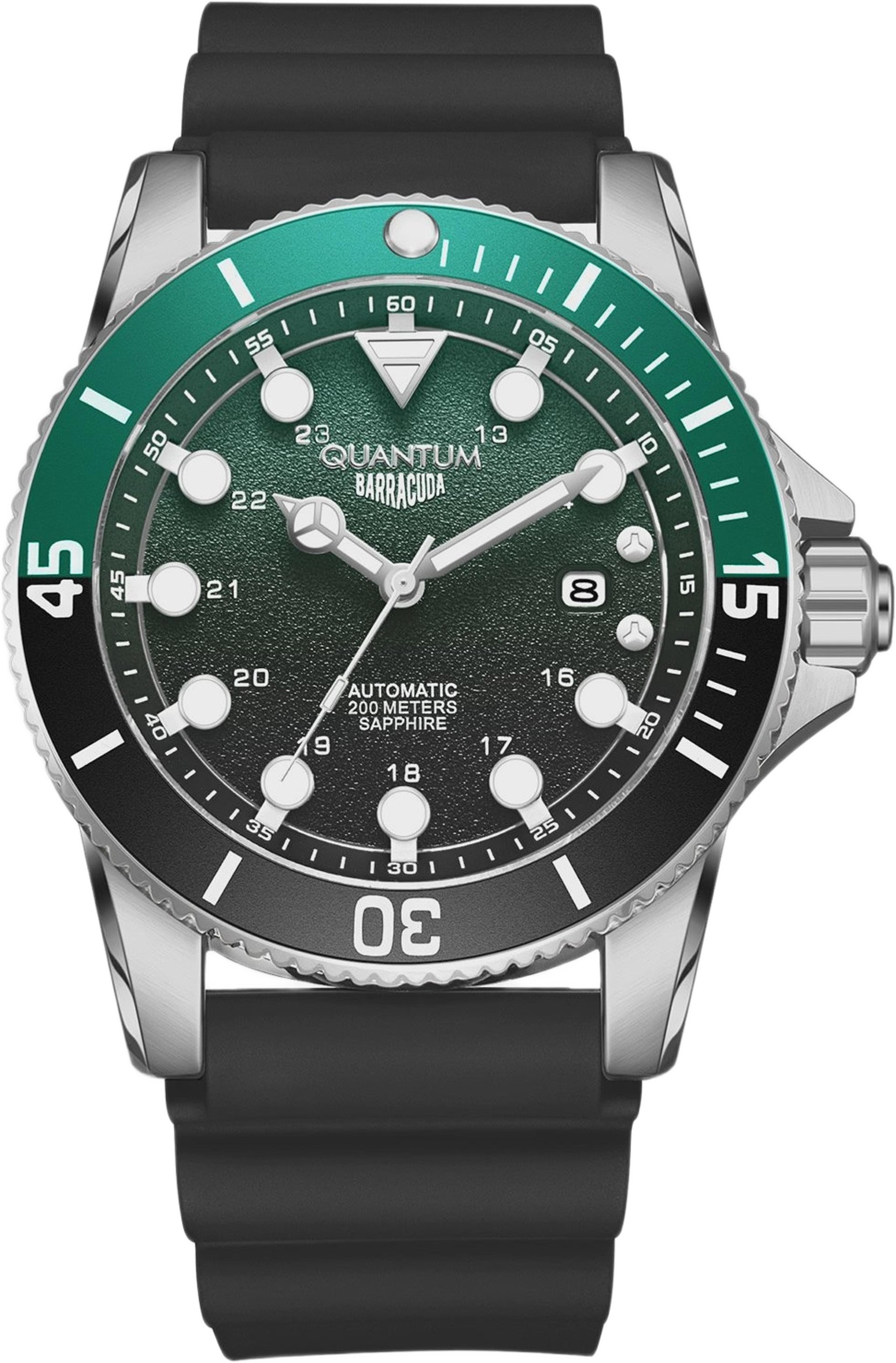 Quantum Automatic Herr Grön/stål, Silikonband - Bar1115.371, från Quantum, i färgen 1. Klicka för att öppna bilden i stort format
