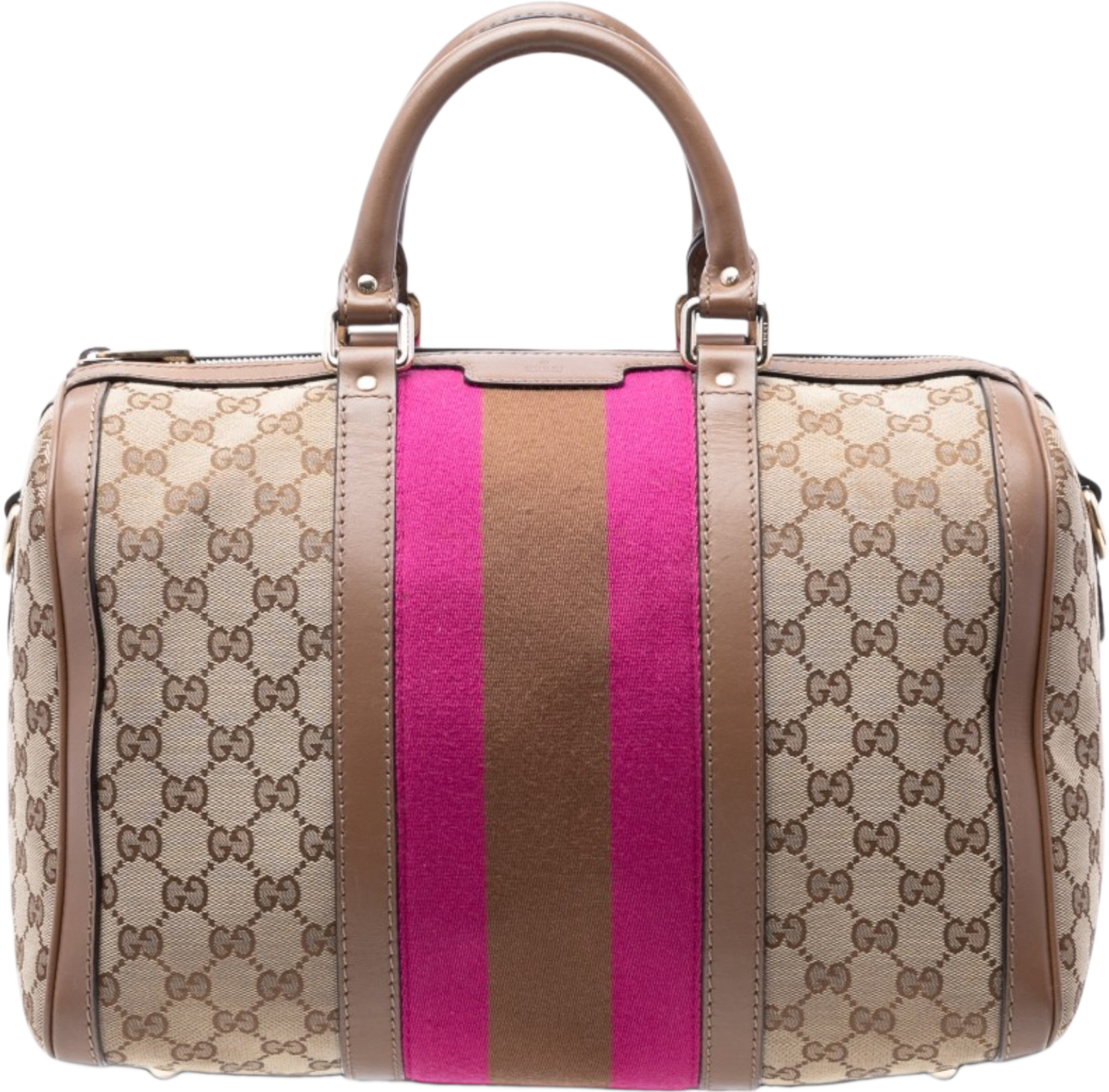 Gucci Medium Gg Canvas Web Joy Boston Bag, från Luxclusif, i färgen beige. Klicka för att öppna bilden i stort format