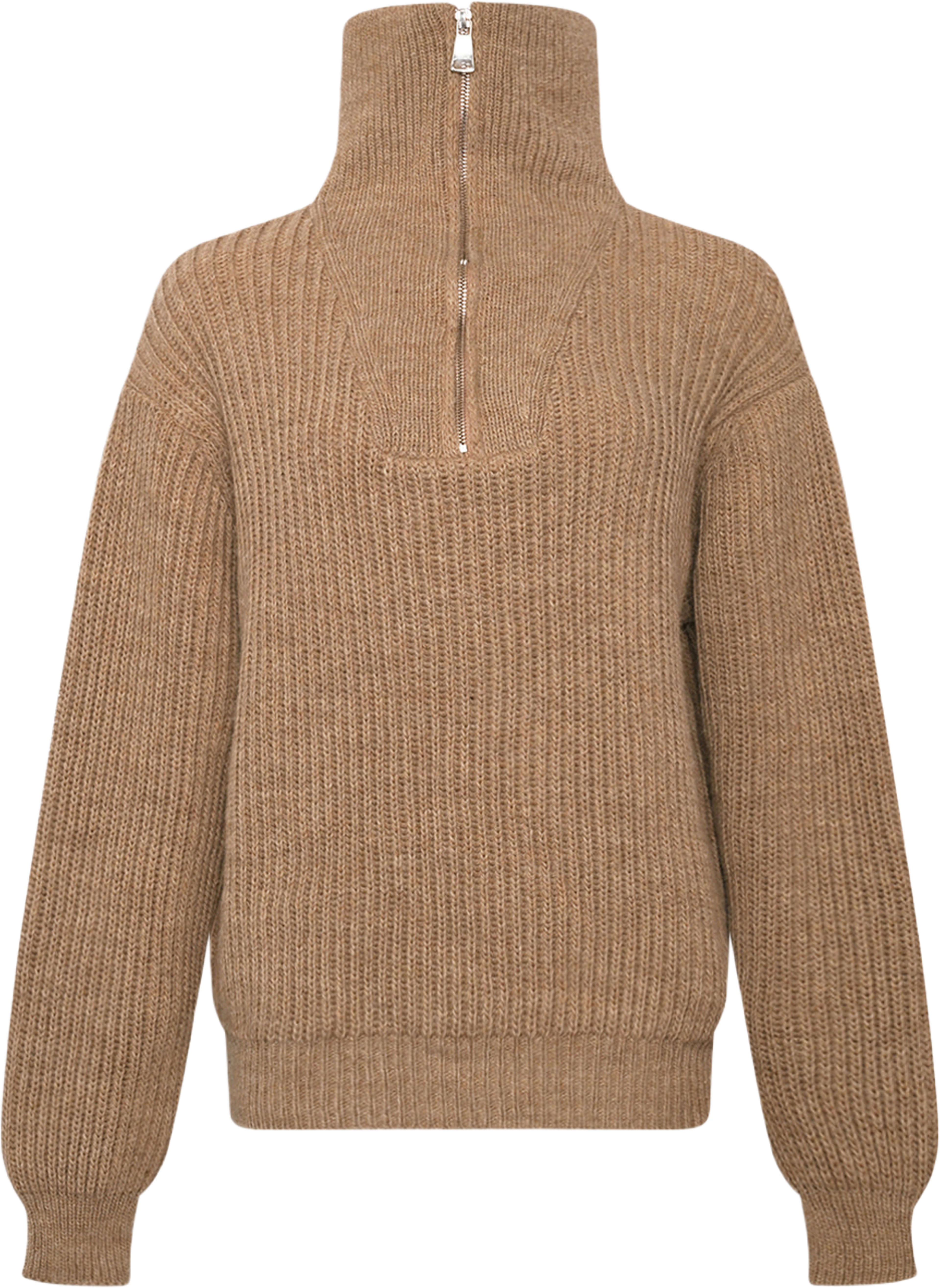 Flora, Zip Knit - Camel