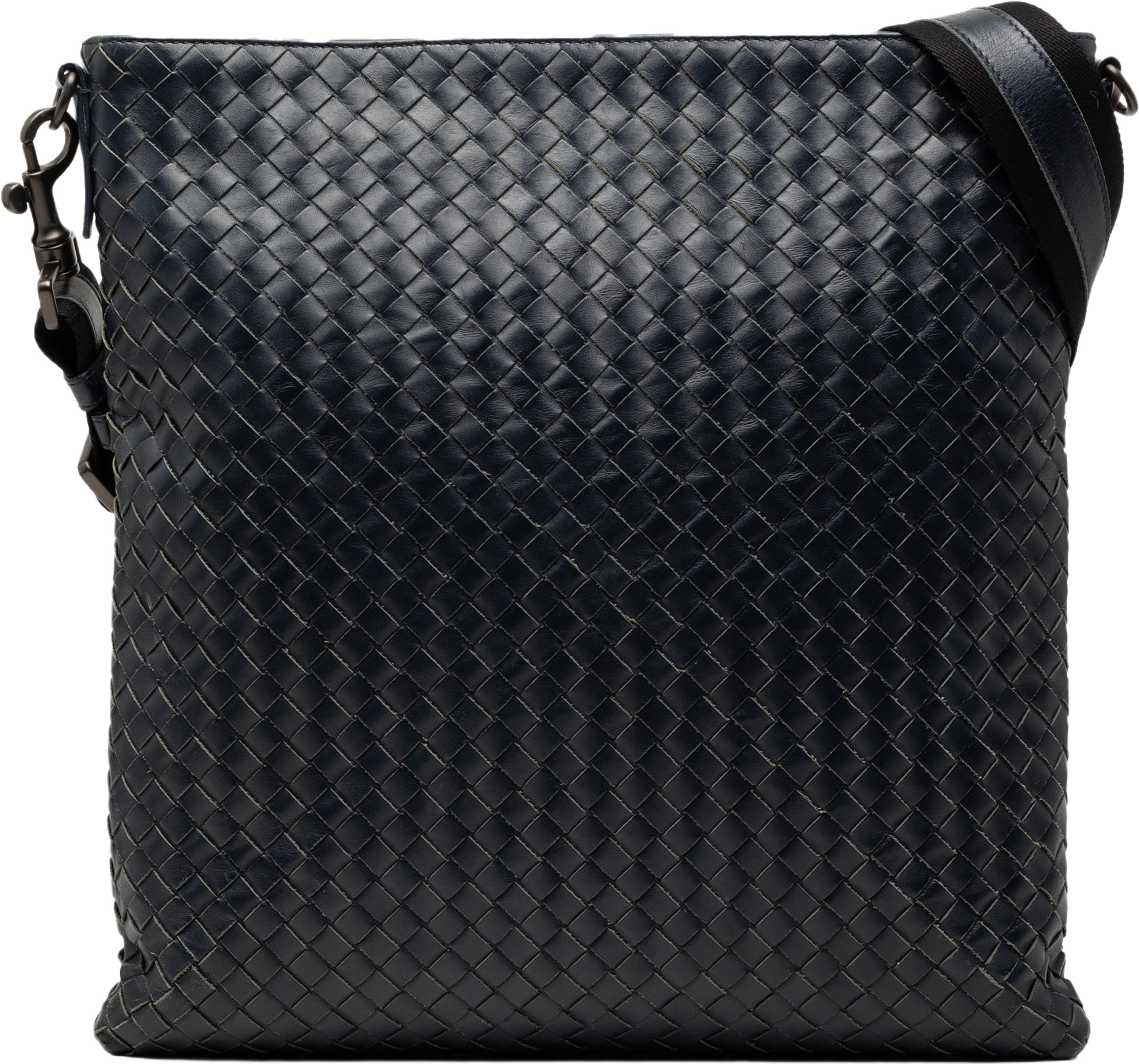 Bottega Veneta Nappa Intrecciato Vn Crossbody, från Luxclusif, i färgen navy. Klicka för att öppna bilden i stort format