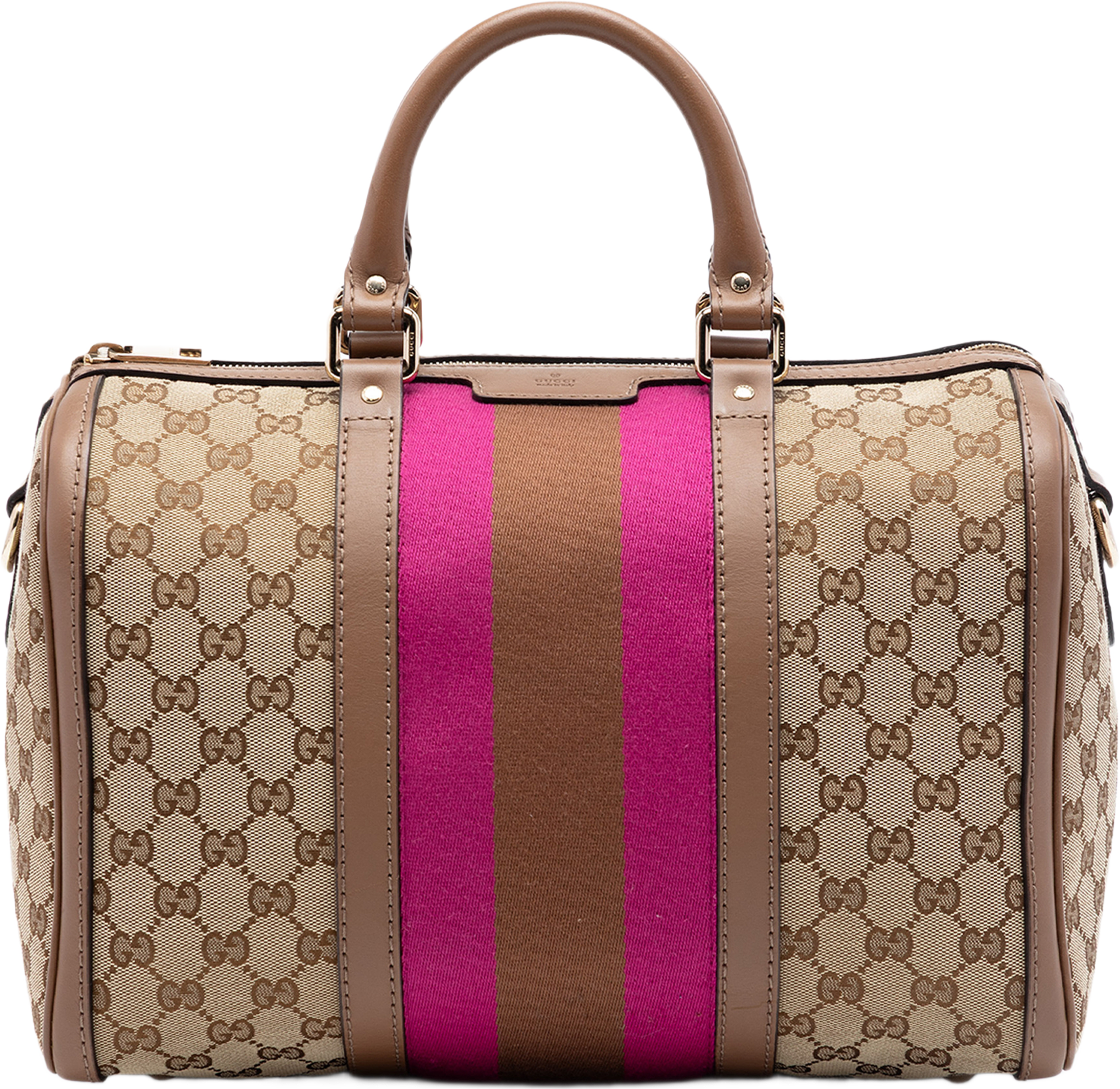 Gucci Medium Gg Canvas Web Joy Boston Bag, från Luxclusif, i färgen beige. Klicka för att öppna bilden i stort format