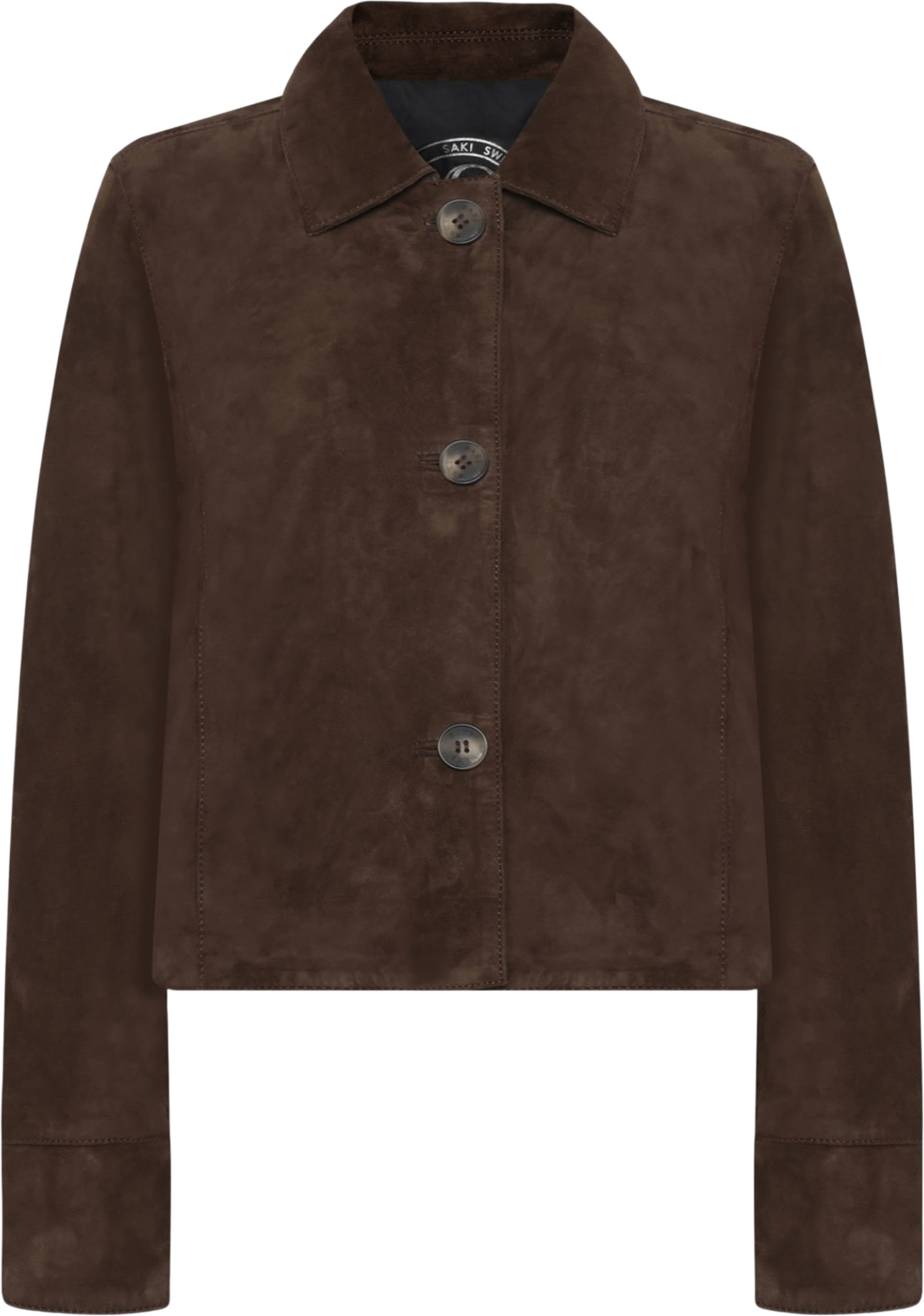 Thea Jacket, från Saki, i färgen dark brown. Klicka för att öppna bilden i stort format