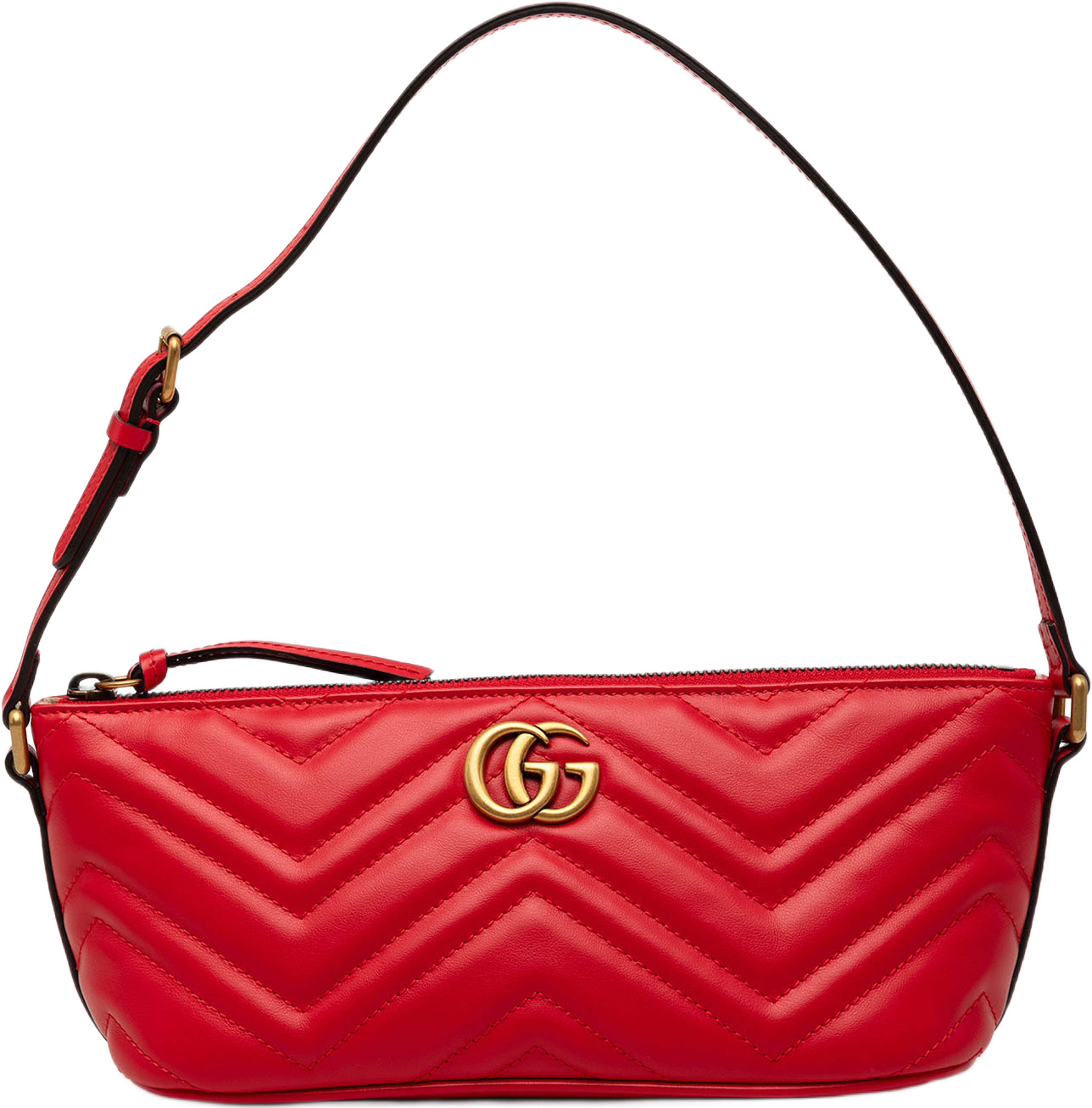 Gucci Gg Marmont Matelasse Calfskin Shoulder Bag, från Luxclusif, i färgen röd. Klicka för att öppna bilden i stort format