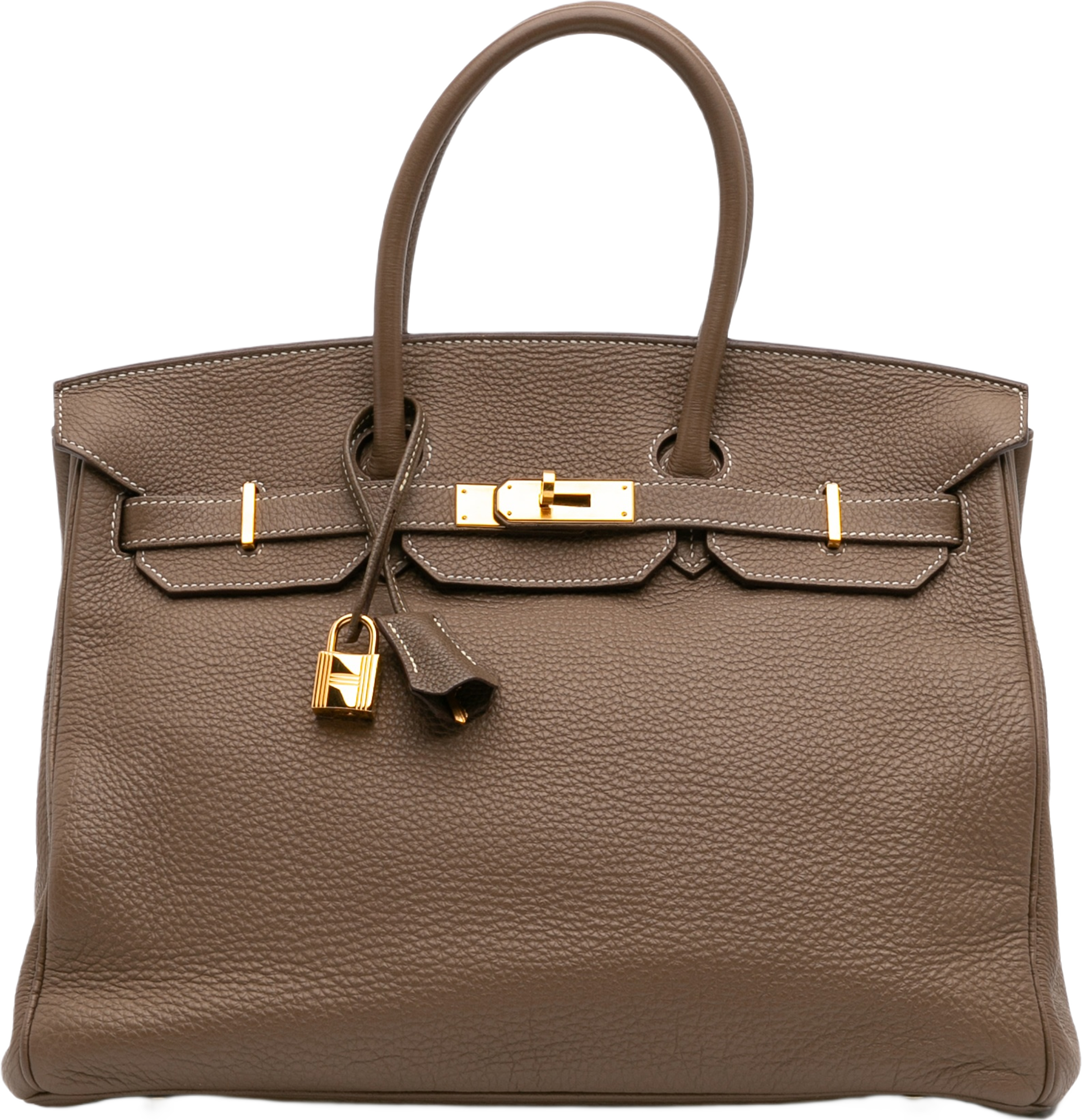 Hermès Togo Birkin Retourne 35, från Luxclusif, i färgen taupe.
