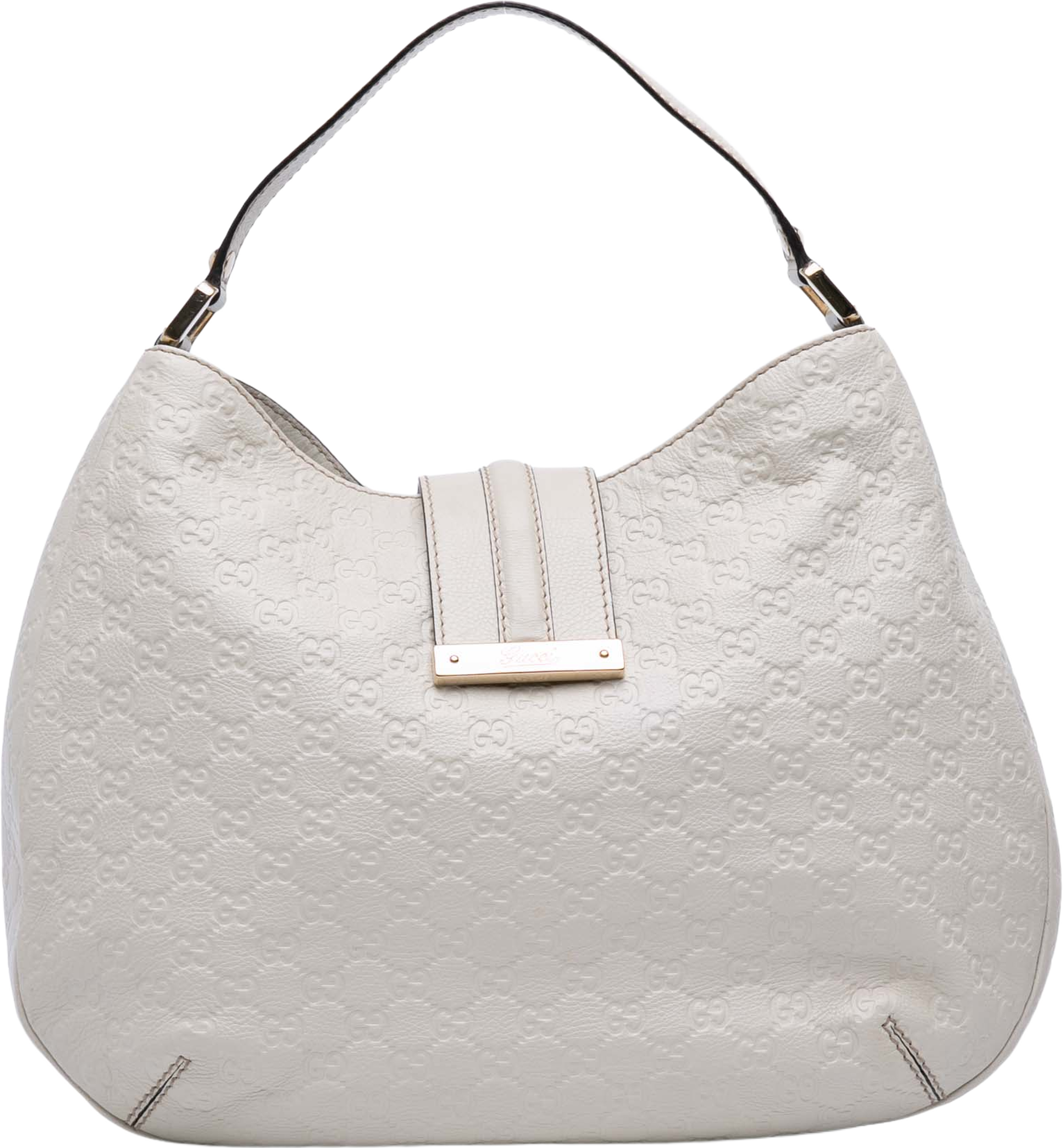 Gucci Large Guccissima New Ladies Hobo, från Luxclusif, i färgen ivory. Klicka för att öppna bilden i stort format