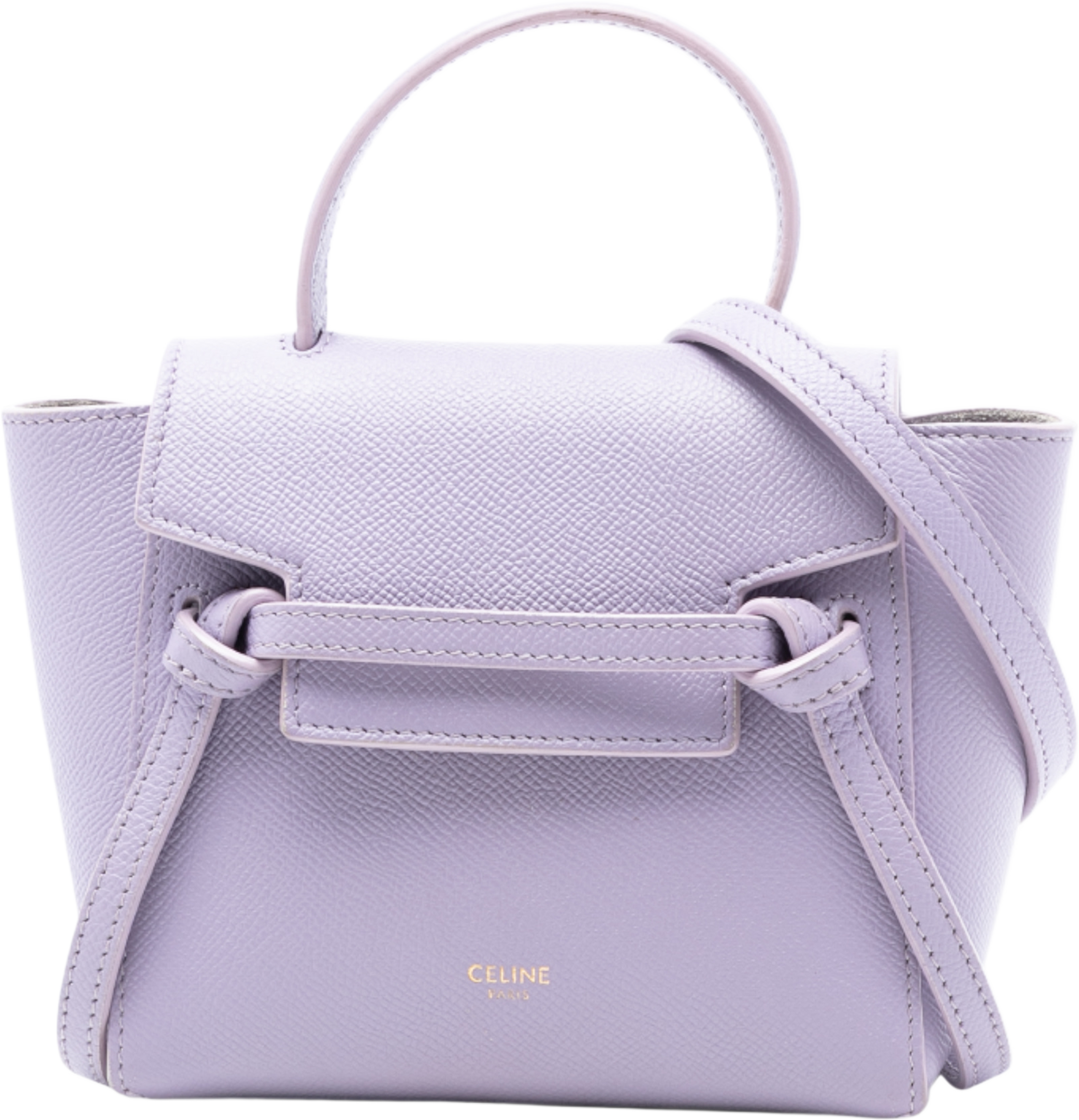 Celine Pico Grained Calfskin Belt Bag, från Luxclusif, i färgen light purple. Klicka för att öppna bilden i stort format
