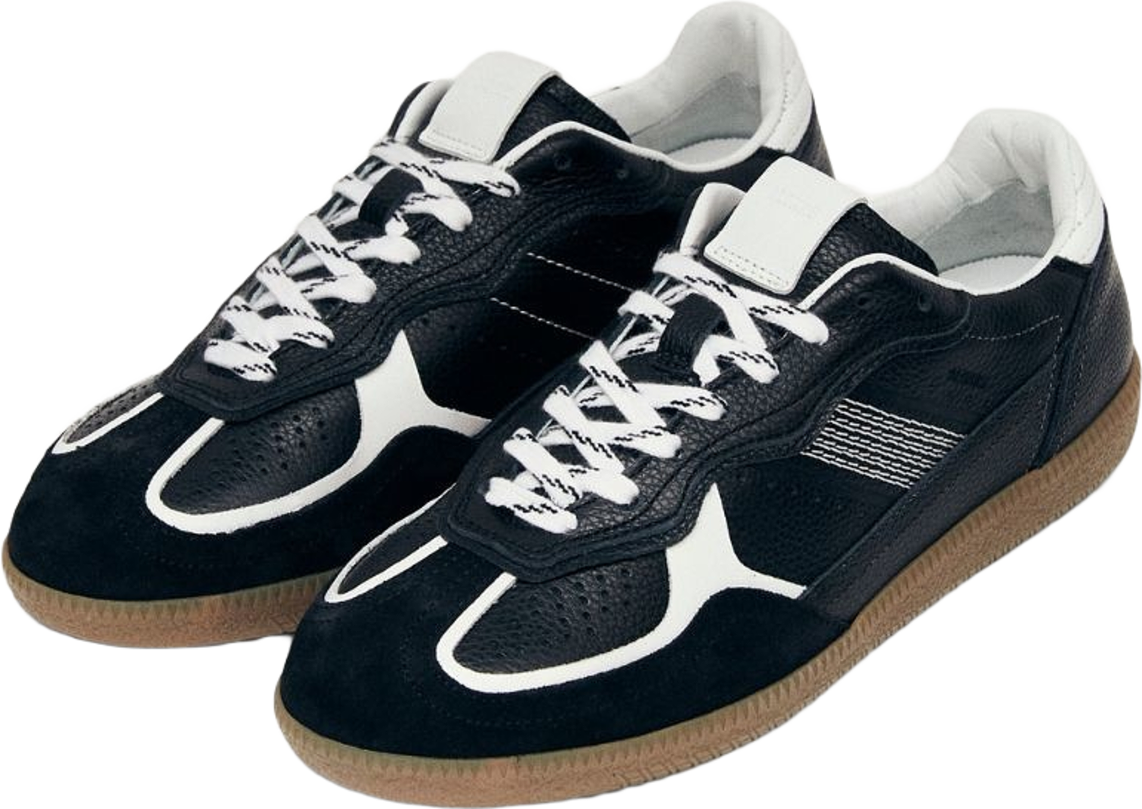 Tb.490 Rife Grain Black & White Leather Sneakers