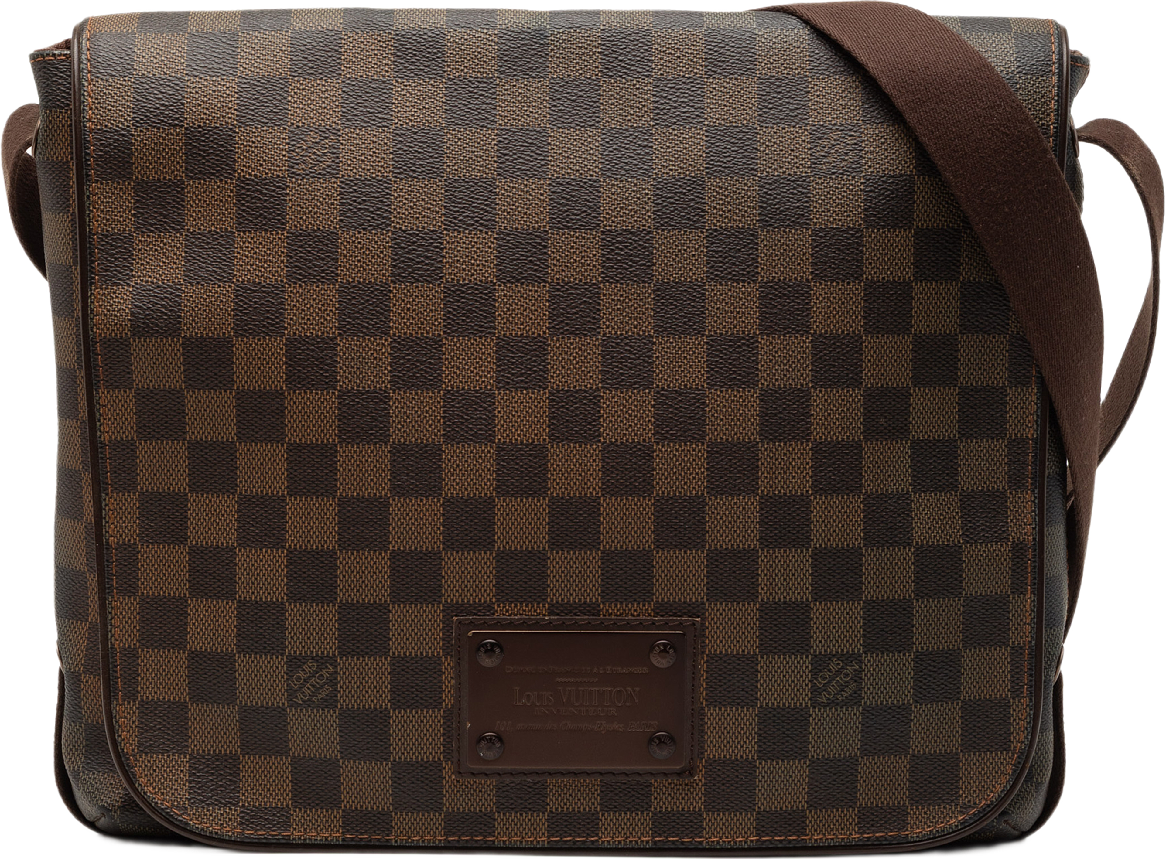 Louis Vuitton Damier Ebene Brooklyn Mm, från Luxclusif, i färgen brun. Klicka för att öppna bilden i stort format