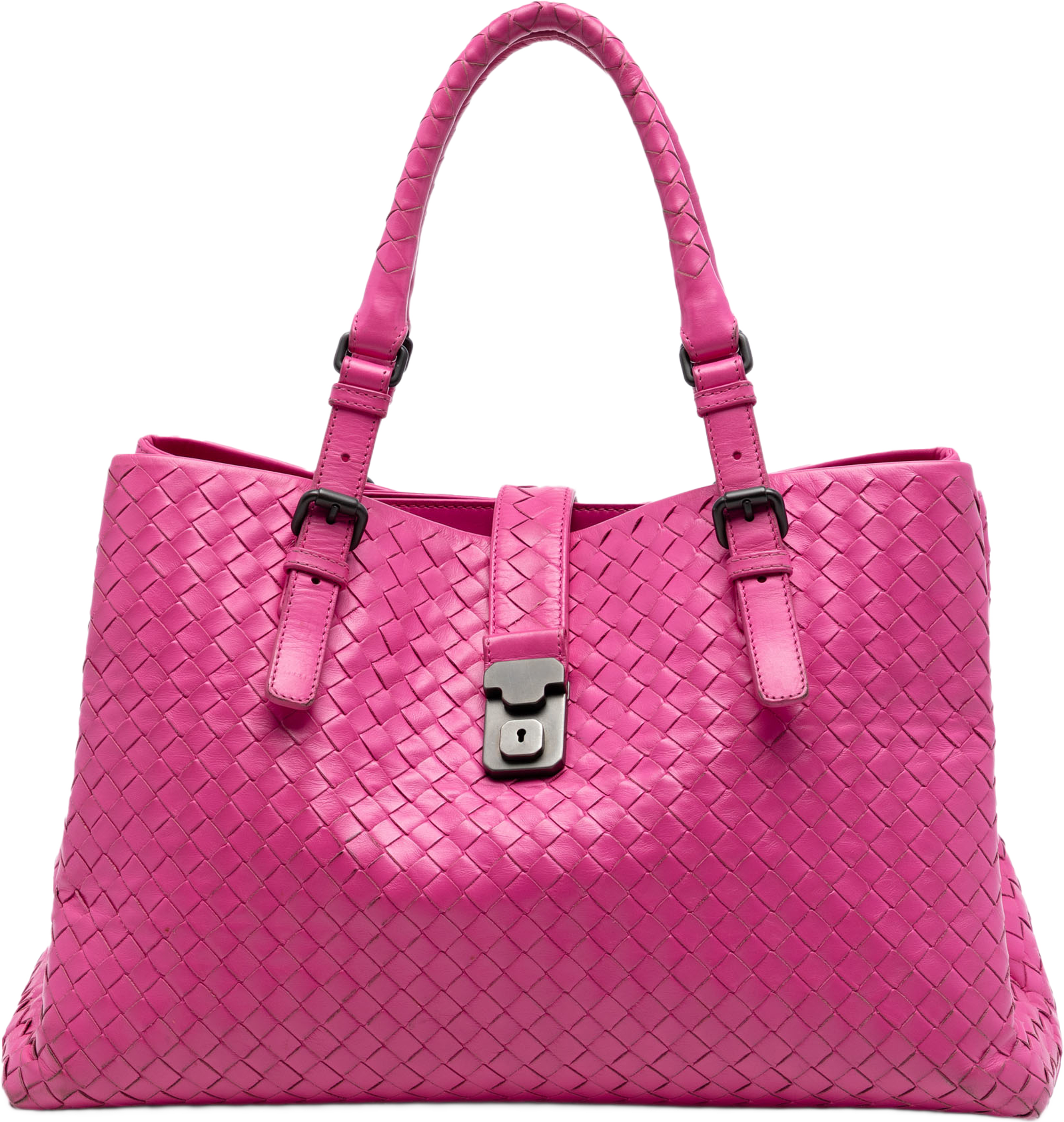 Bottega Veneta Medium Nappa Intrecciato Roma Tote, från Luxclusif, i färgen rosa. Klicka för att öppna bilden i stort format