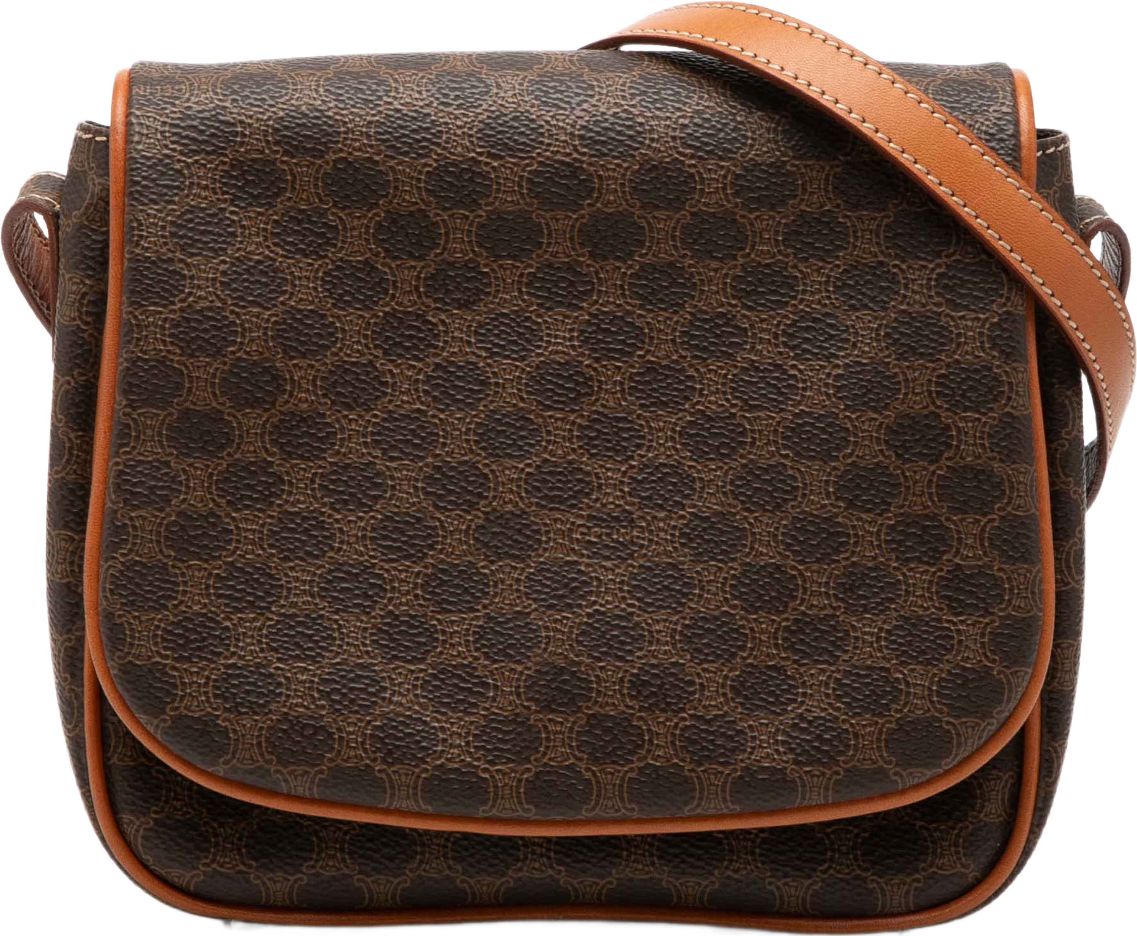 Celine Macadam Coated Canvas Crossbody, från Luxclusif, i färgen brun. Klicka för att öppna bilden i stort format