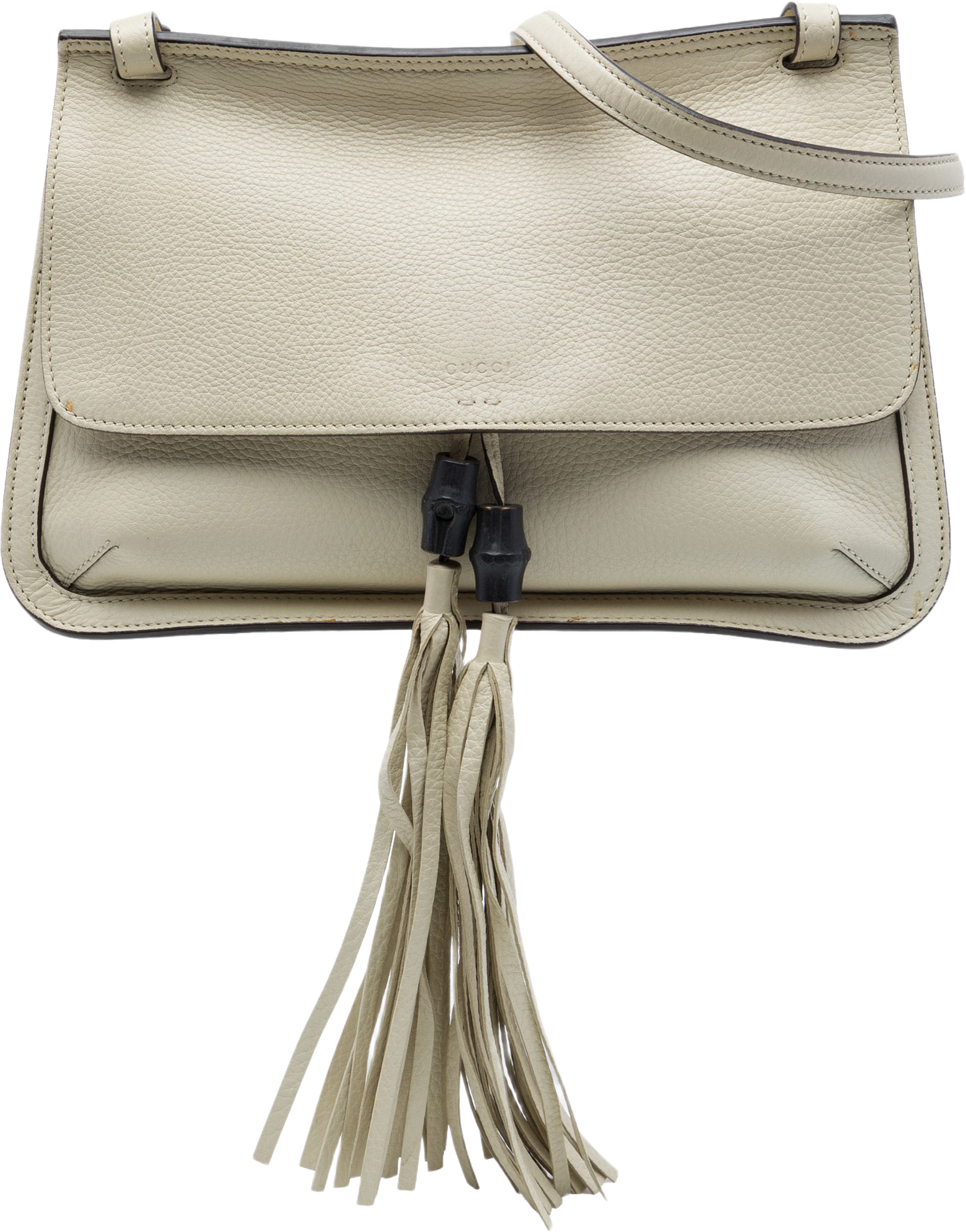 Gucci Medium Leather Bamboo Daily Crossbody, från Luxclusif, i färgen brun. Klicka för att öppna bilden i stort format