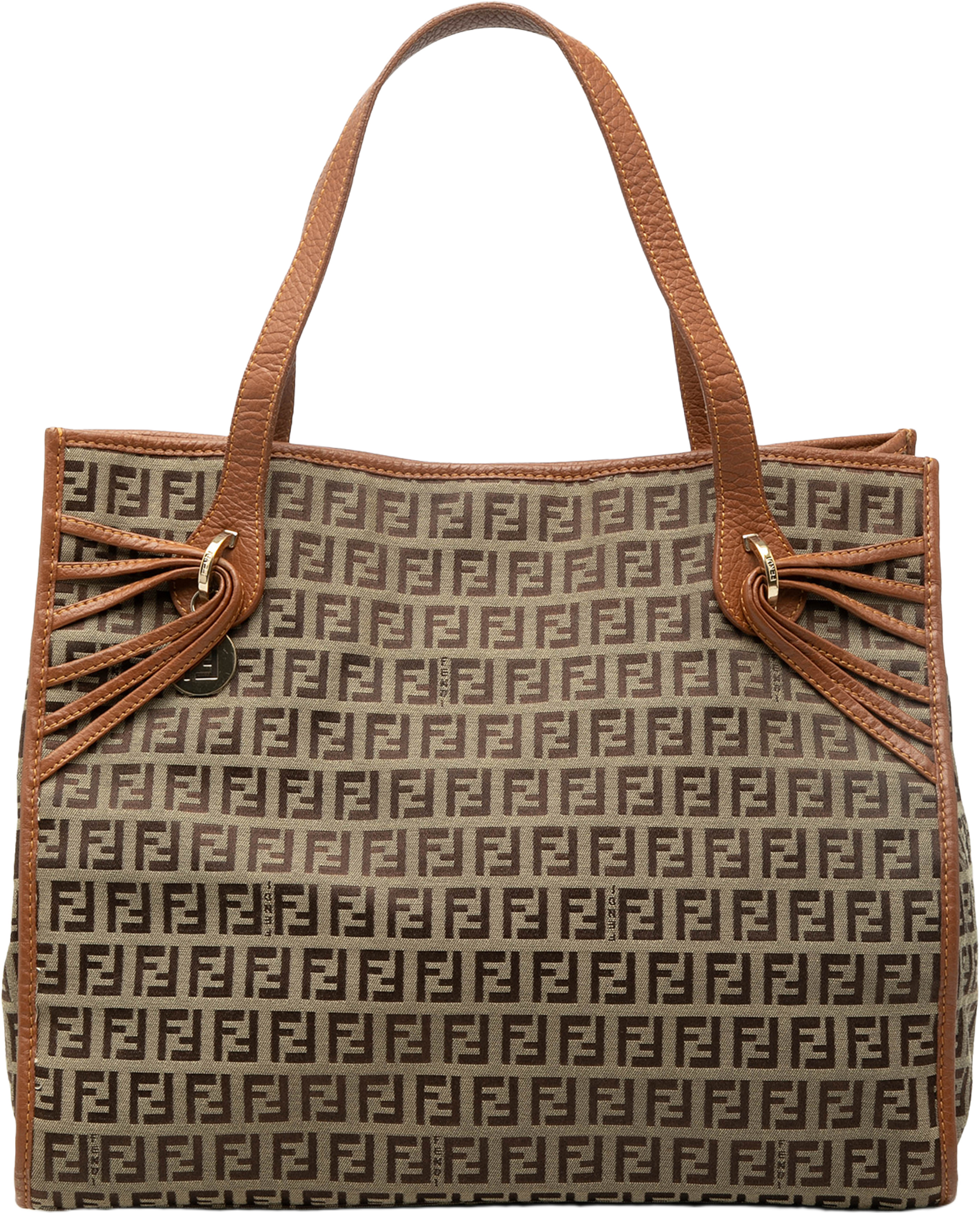 Fendi Zucchino Canvas Tote, från Luxclusif, i färgen light brown. Klicka för att öppna bilden i stort format