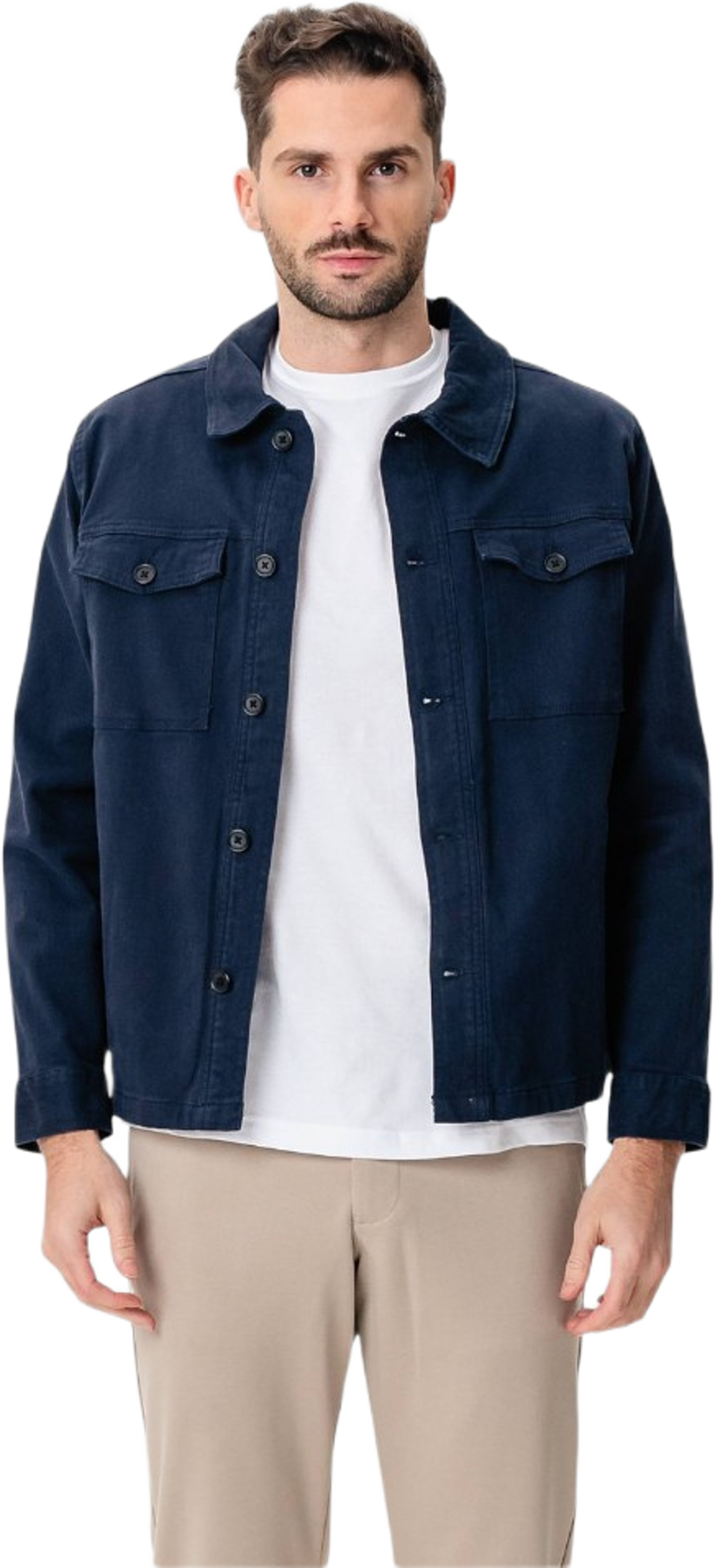 Twill Overshirt, från TeeShoppen, i färgen marin. Klicka för att öppna bilden i stort format