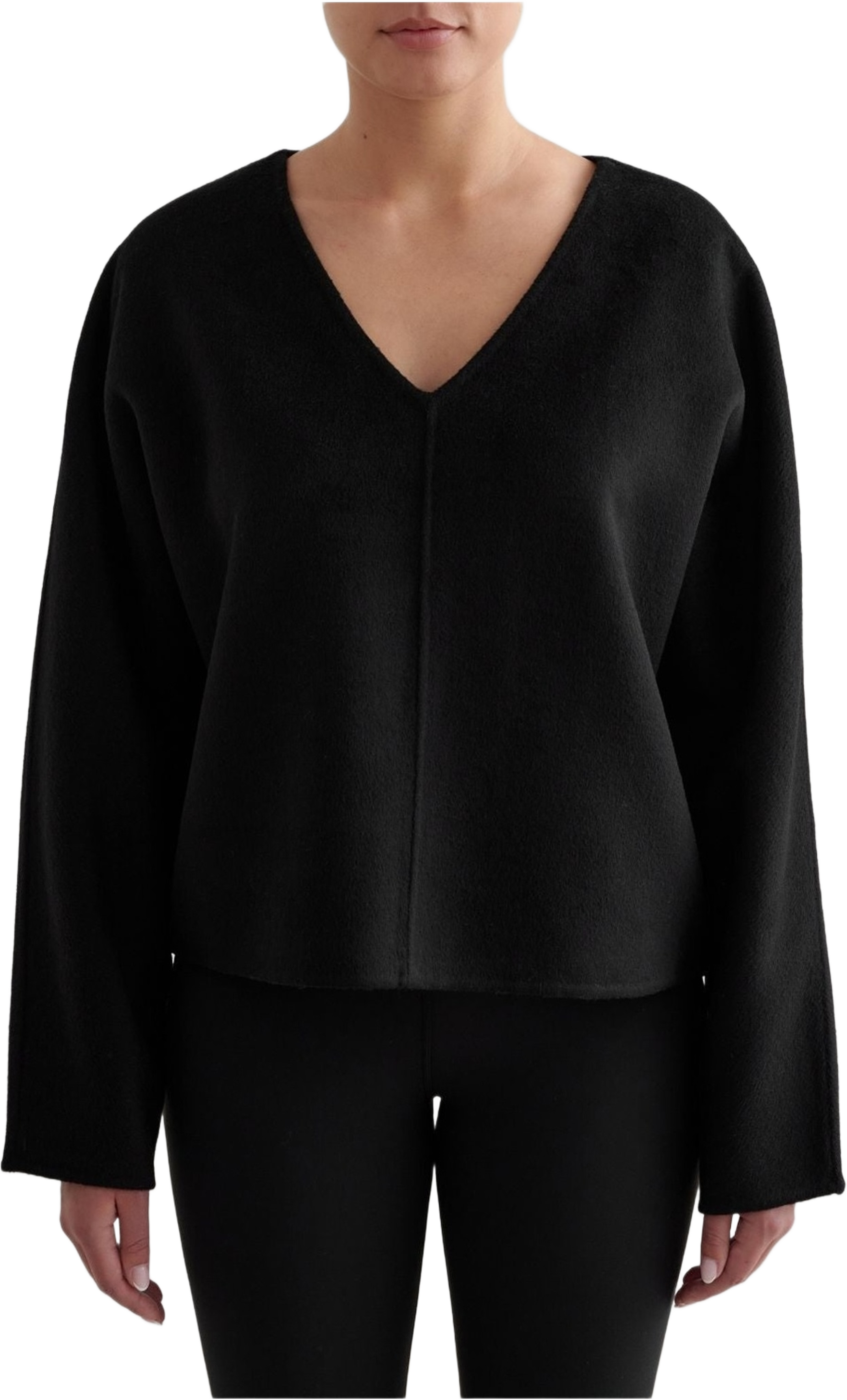 Wool Sweatshirt, från aim'n, i färgen black. Klicka för att öppna bilden i stort format