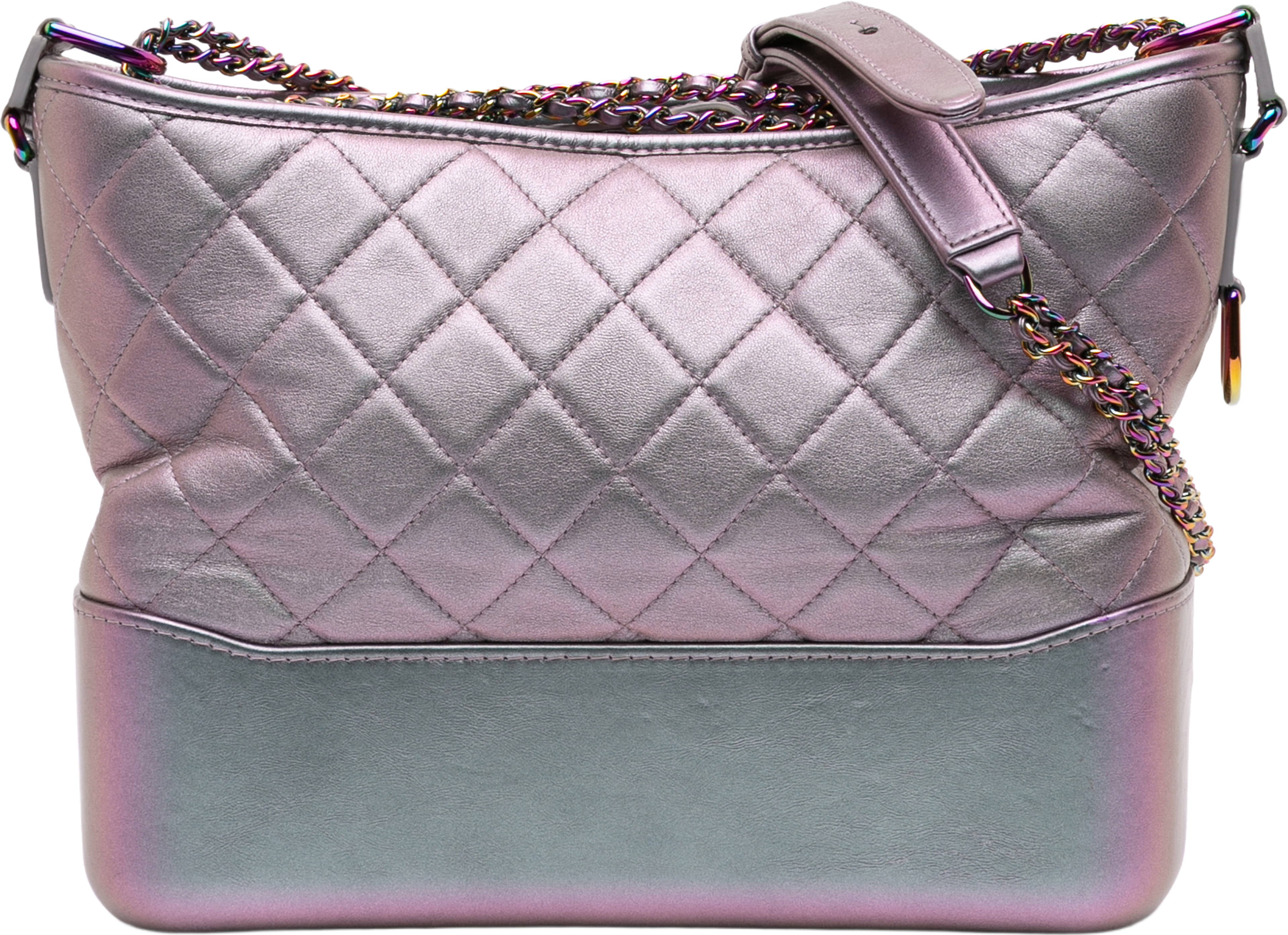 Chanel Medium Iridescent Calfskin Gabrielle Crossbody, från Luxclusif, i färgen light purple. Klicka för att öppna bilden i stort format
