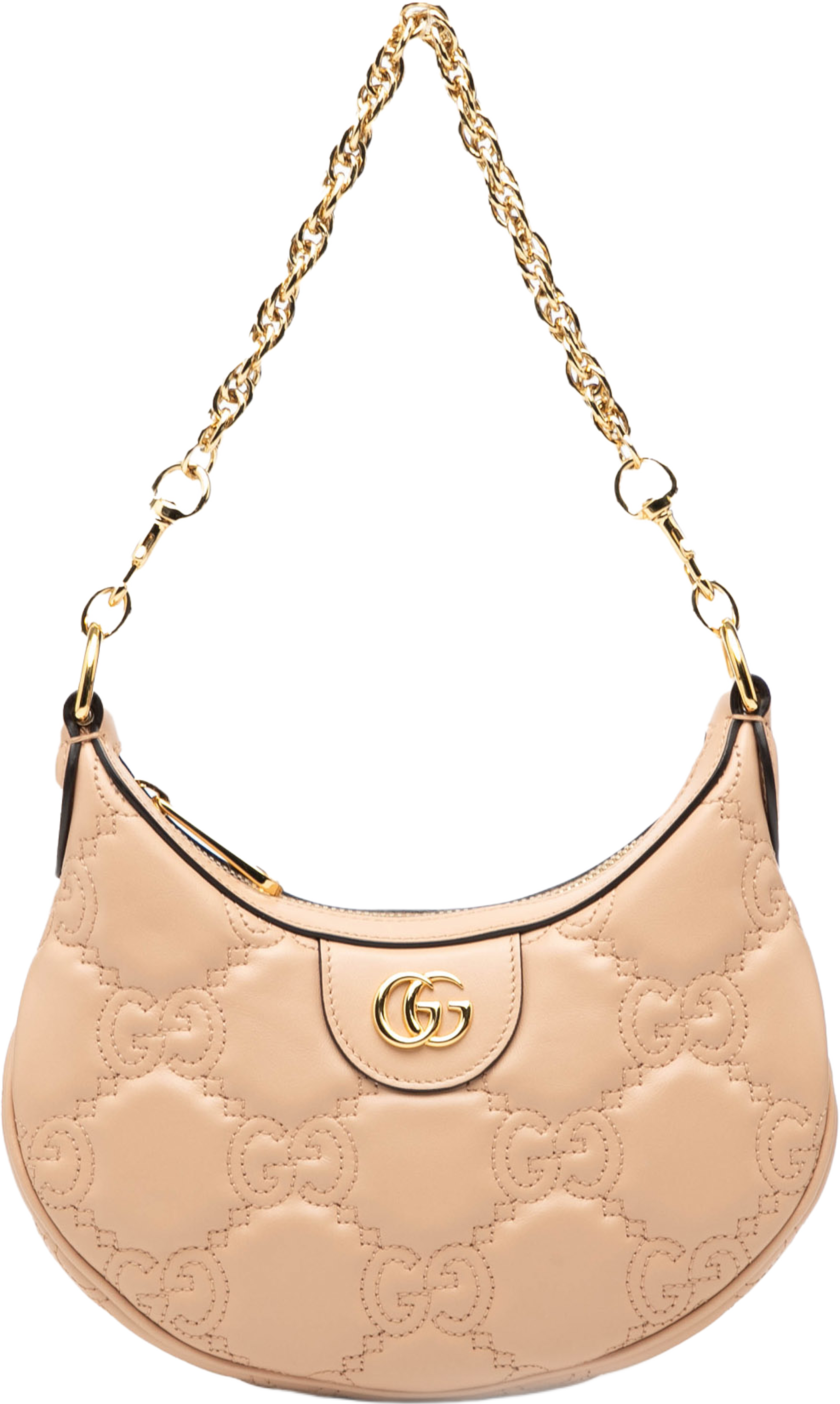 Gucci Mini Gg Marmont Matelasse Leather Satchel, från Luxclusif, i färgen beige. Klicka för att öppna bilden i stort format