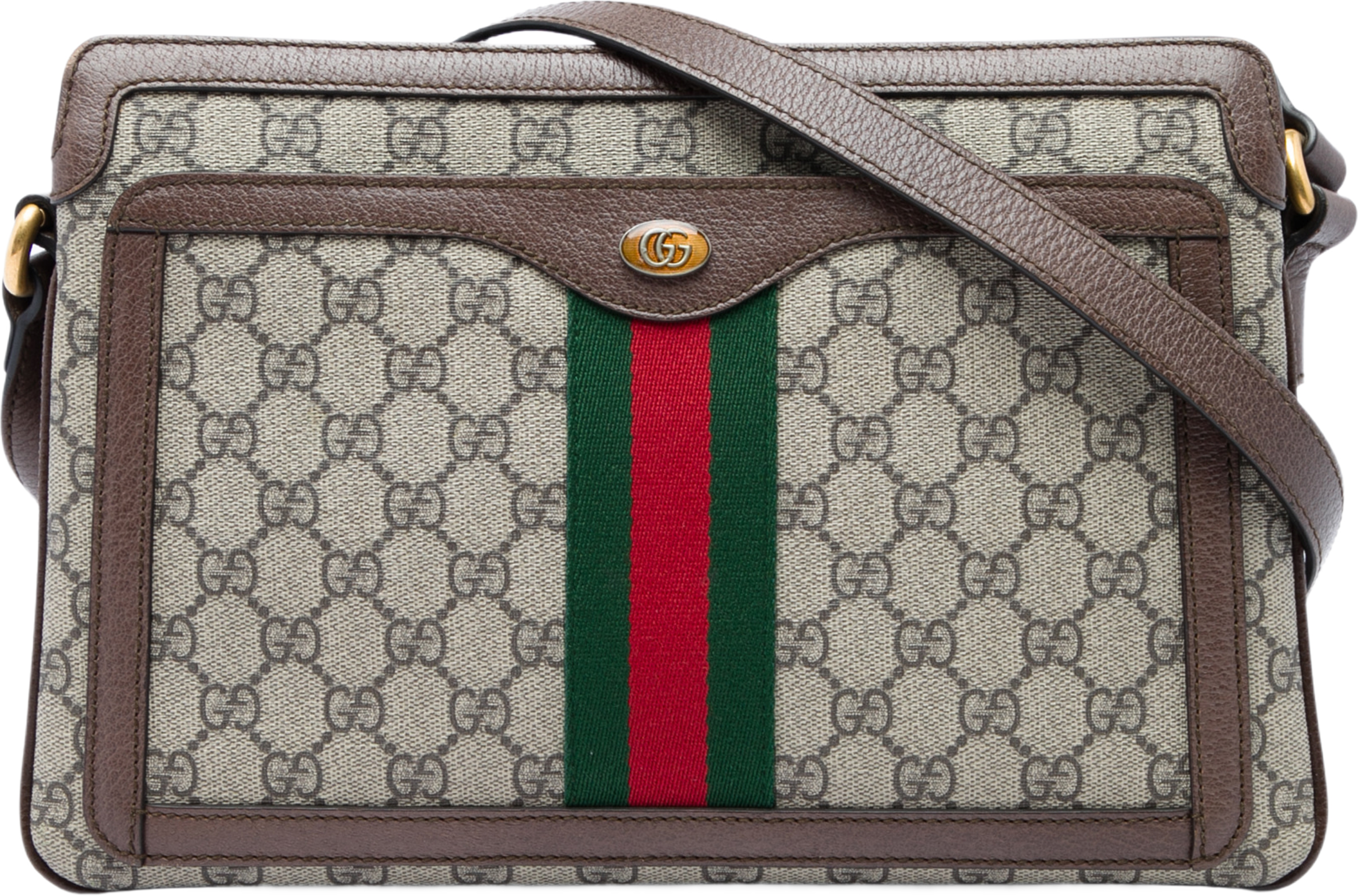 Gucci Medium Gg Supreme Web Ophidia Crossbody, från Luxclusif, i färgen beige. Klicka för att öppna bilden i stort format