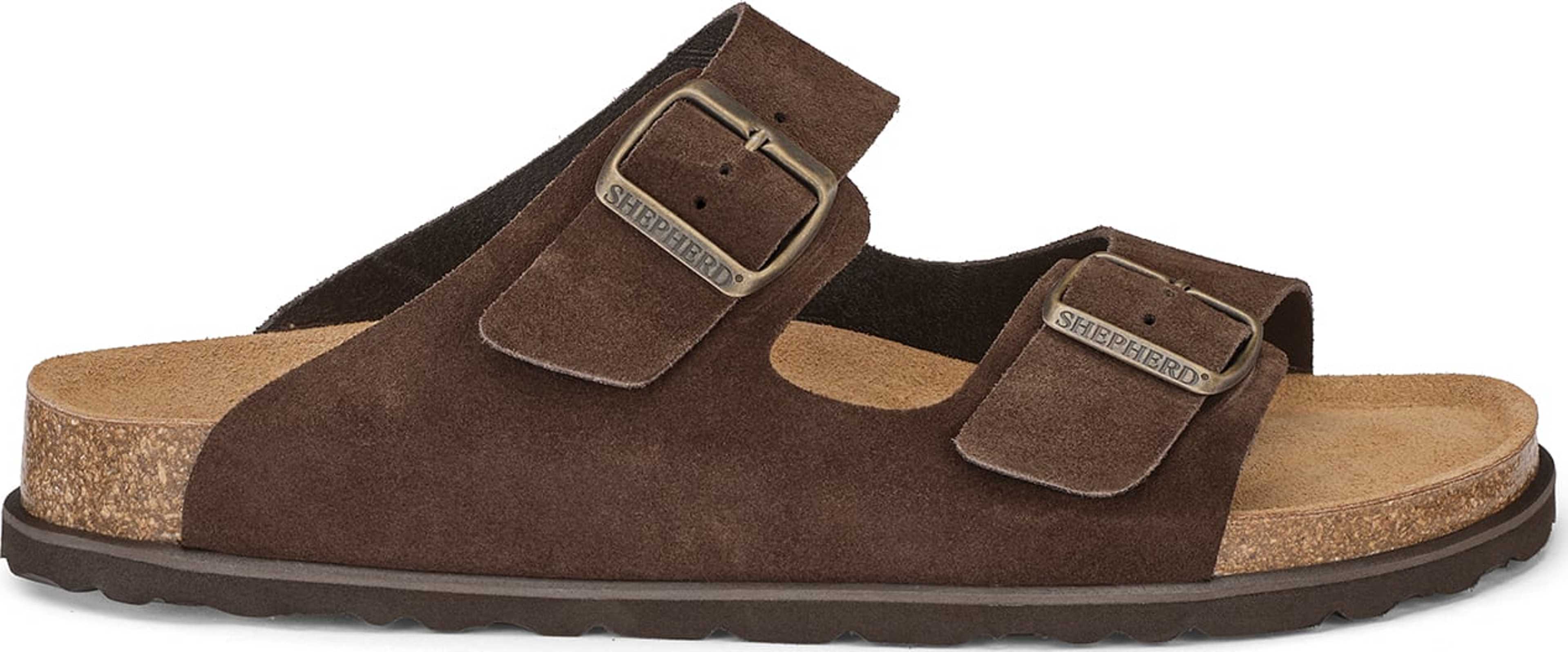 Cassandra Sandaler, från Shepherd, i färgen brun mocka. Klicka för att öppna bilden i stort format