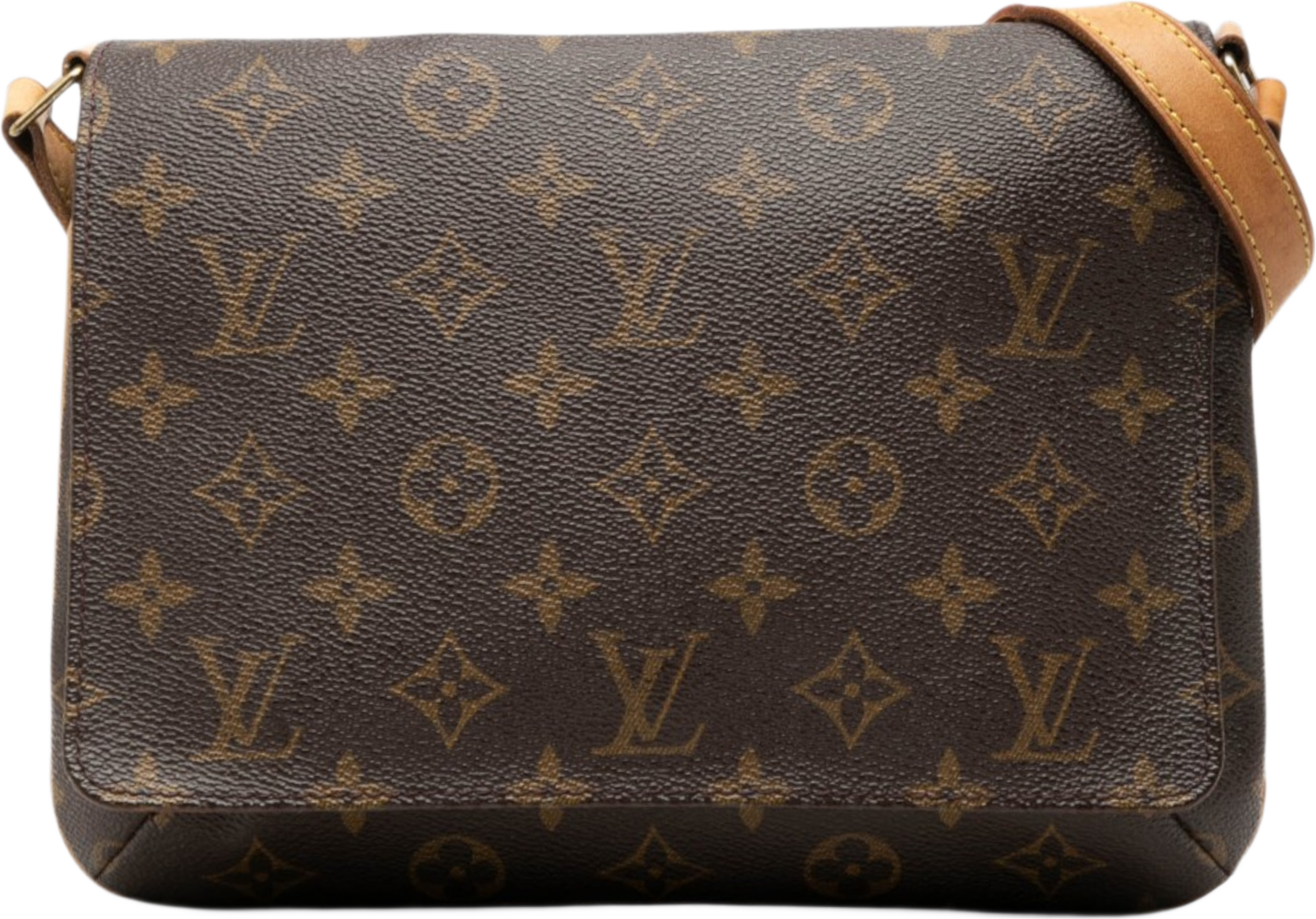 Louis Vuitton Monogram Musette Tango Short Strap, från Luxclusif, i färgen brown. Klicka för att öppna bilden i stort format