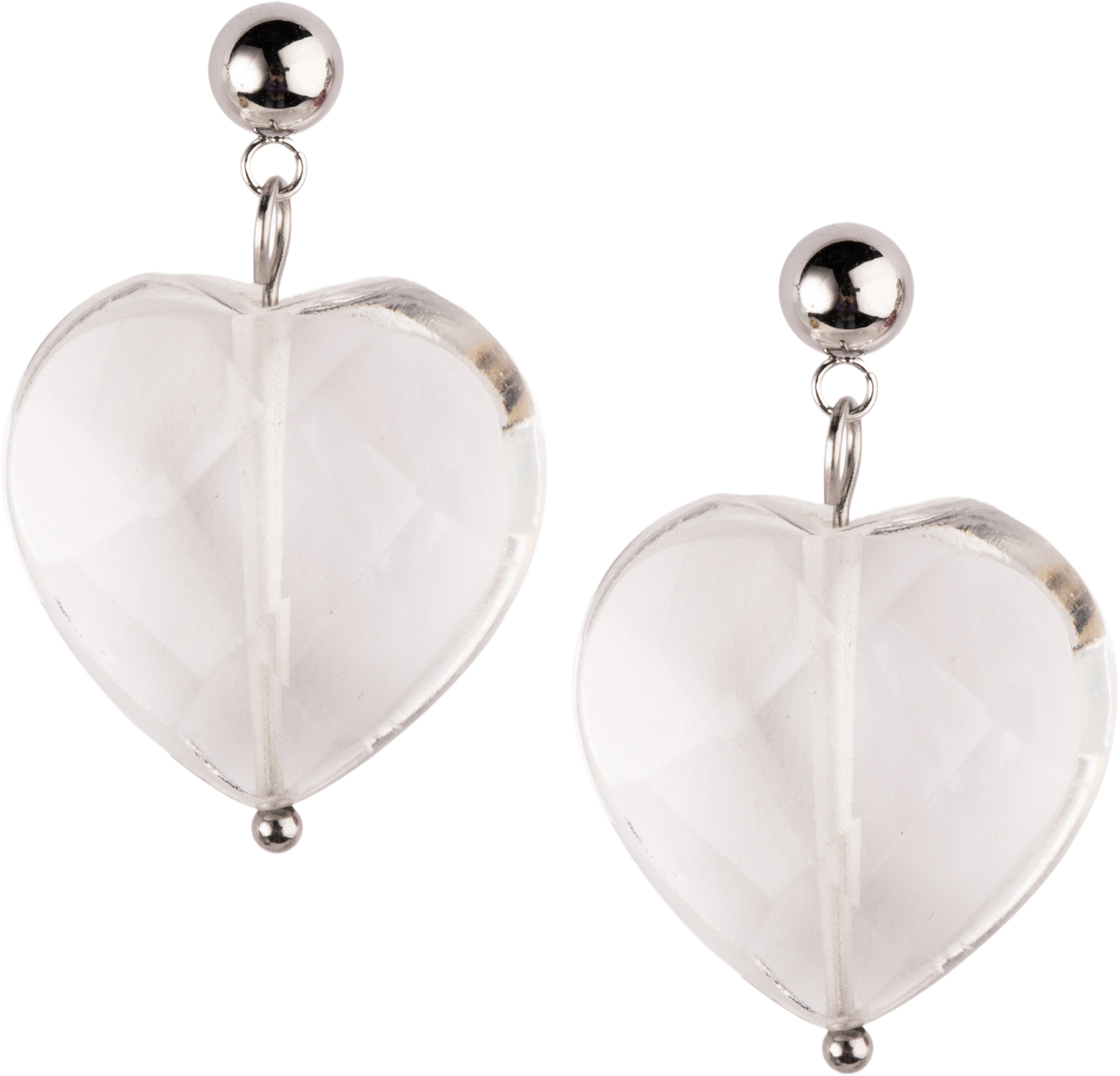 Crystal Heart Örhänge, från pfgSTOCKHOLM, i färgen clear. Klicka för att öppna bilden i stort format