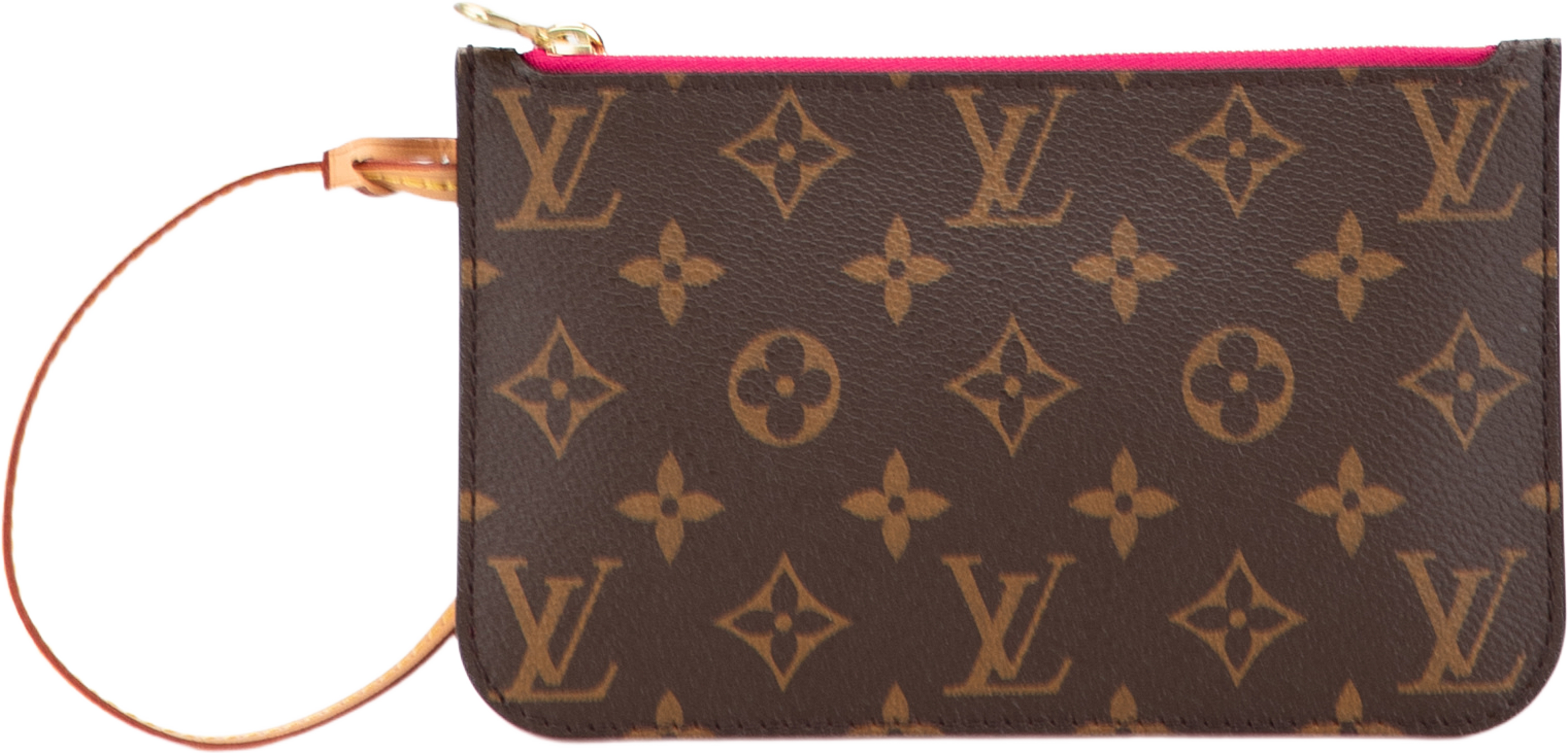 Louis Vuitton Monogram Neverfull Pouch, från Luxclusif, i färgen brown. Klicka för att öppna bilden i stort format