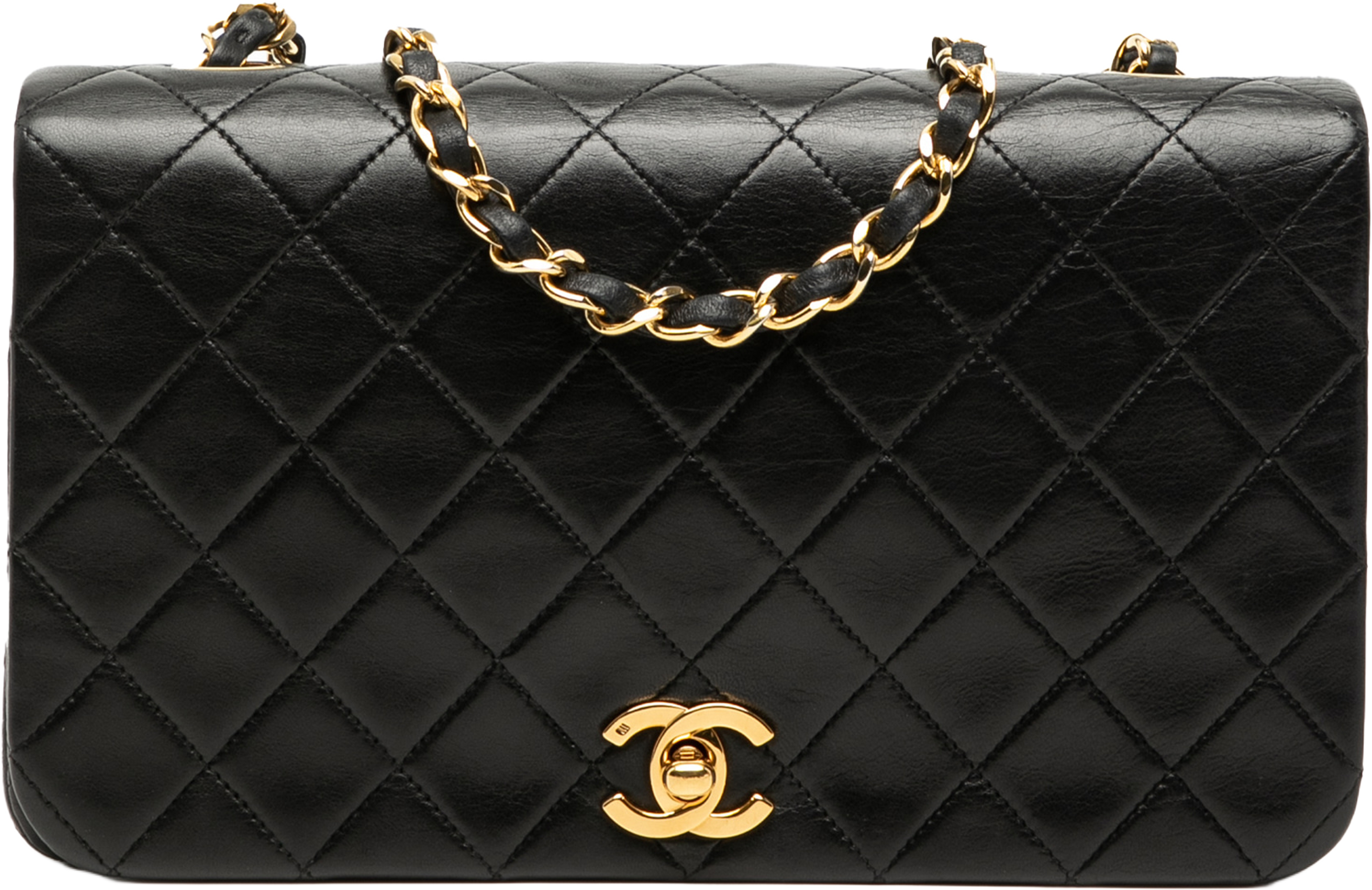 Chanel Cc Quilted Lambskin Full Flap, från Luxclusif, i färgen black. Klicka för att öppna bilden i stort format
