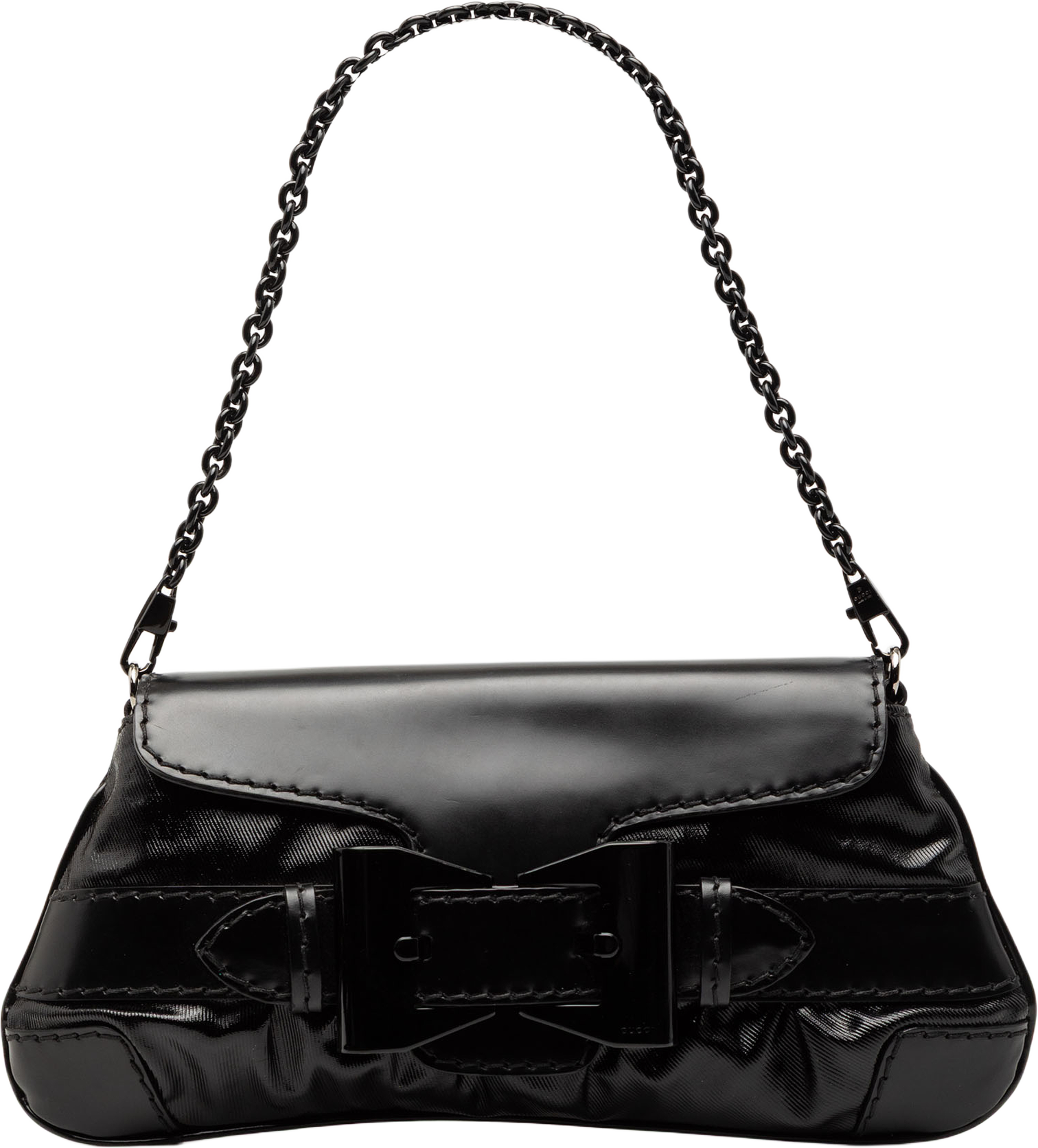 Gucci Coated Canvas Dialux Queen Shoulder Bag, från Luxclusif, i färgen black. Klicka för att öppna bilden i stort format