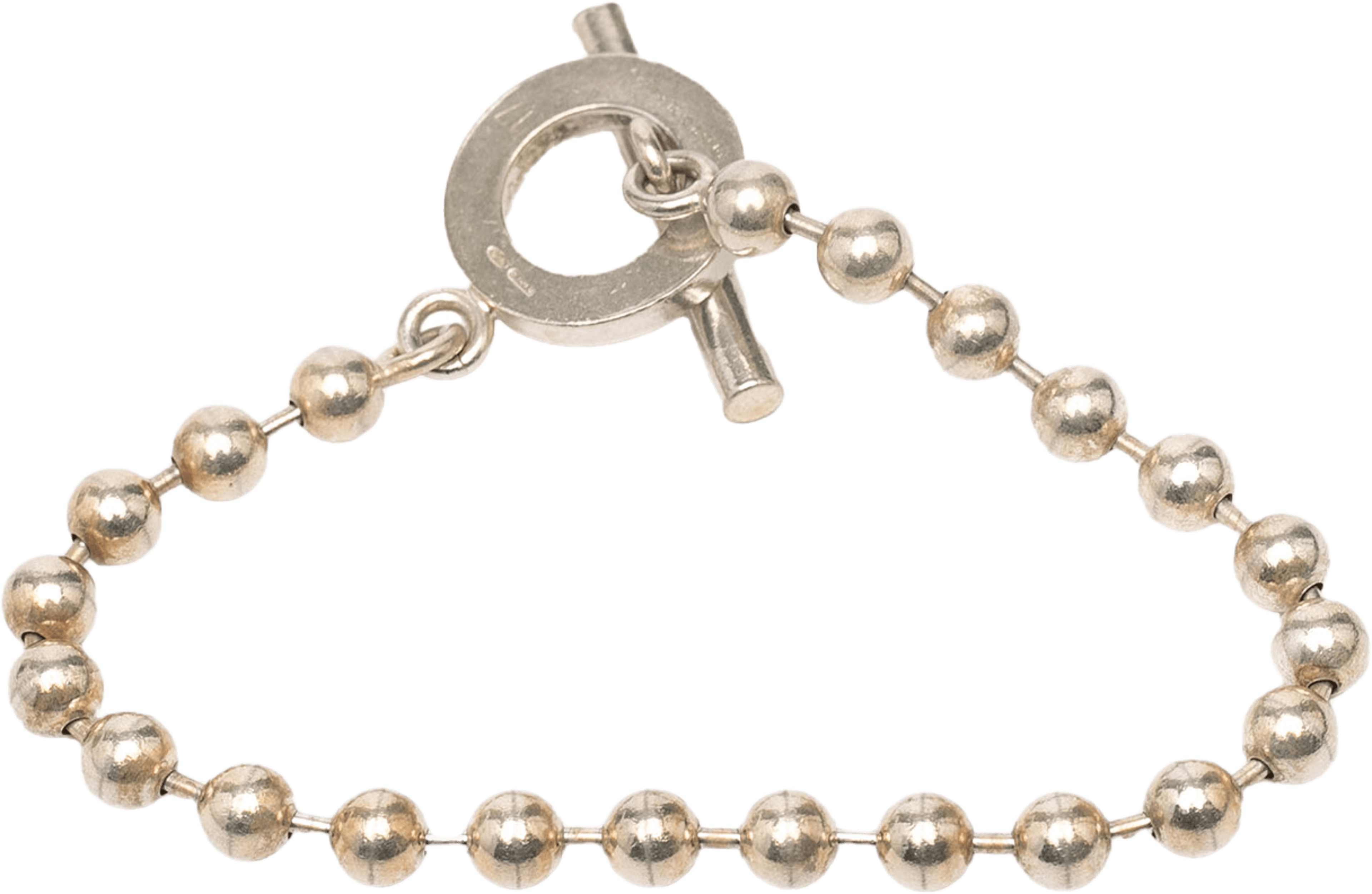 Gucci Sterling Silver Ball Chain Toggle Bracelet, från Luxclusif, i färgen silver. Klicka för att öppna bilden i stort format