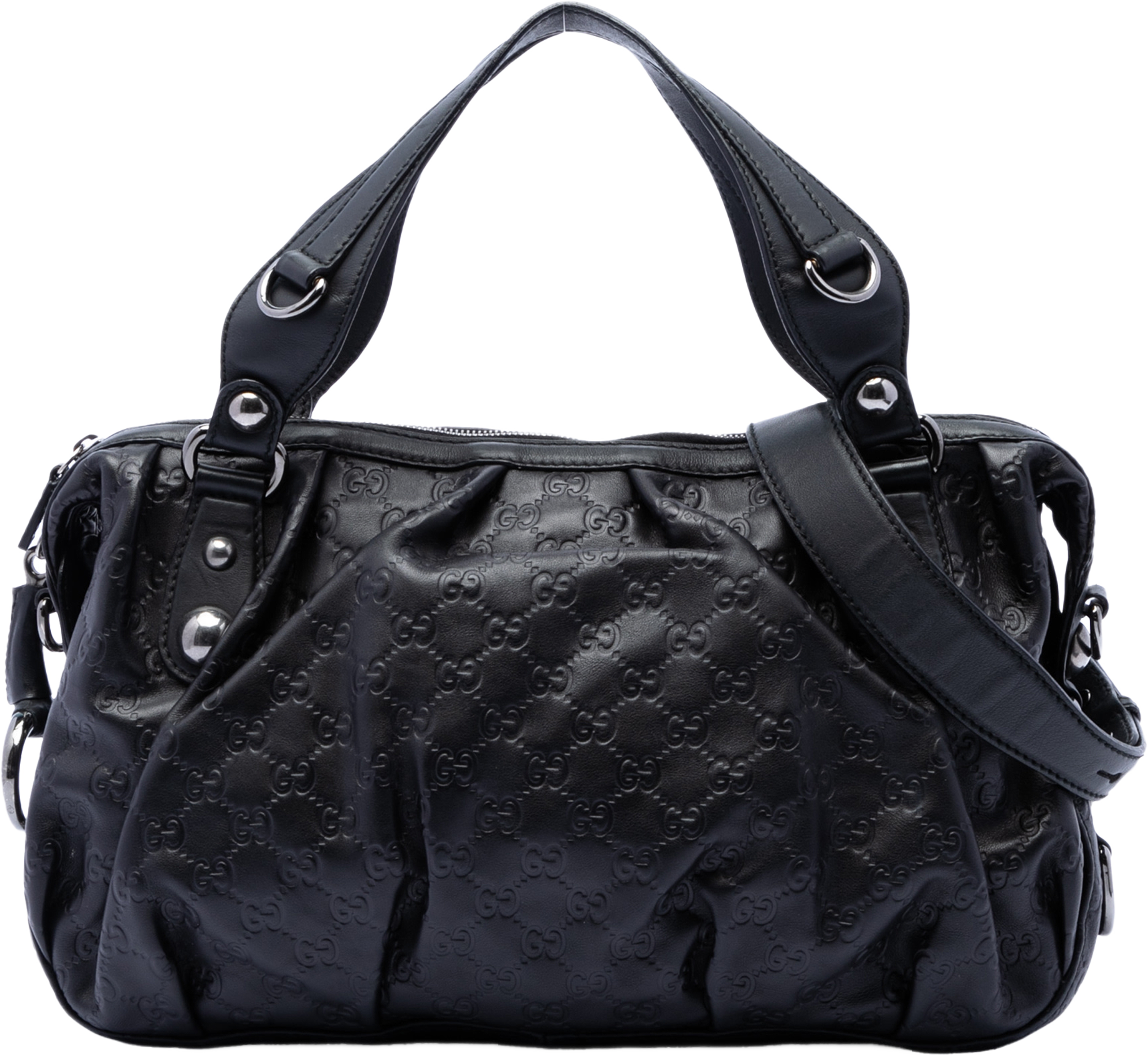 Gucci Guccissima Icon Bit Satchel, från Luxclusif, i färgen black. Klicka för att öppna bilden i stort format