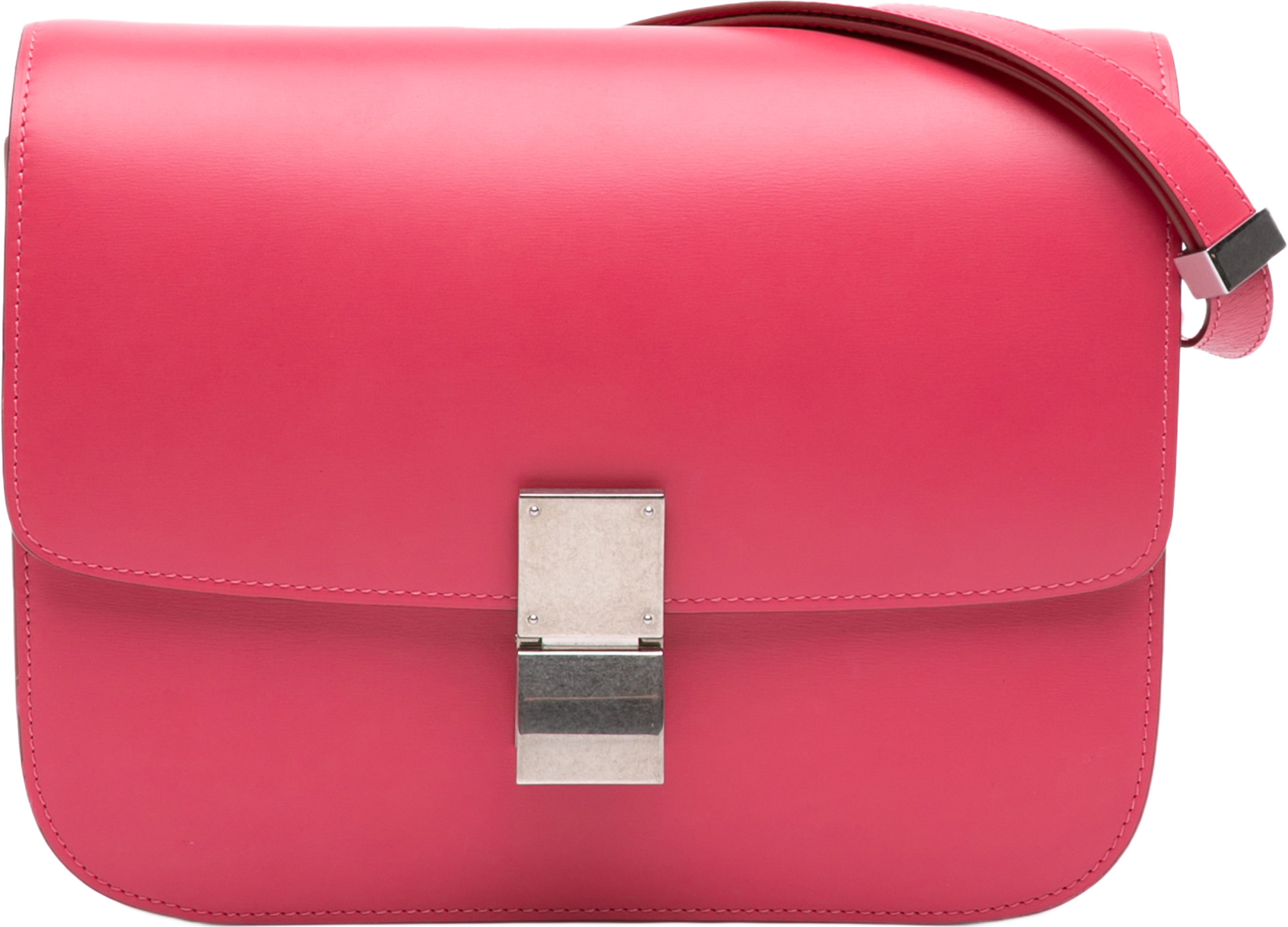 Celine Medium Calfskin Classic Box, från Luxclusif, i färgen rosa. Klicka för att öppna bilden i stort format
