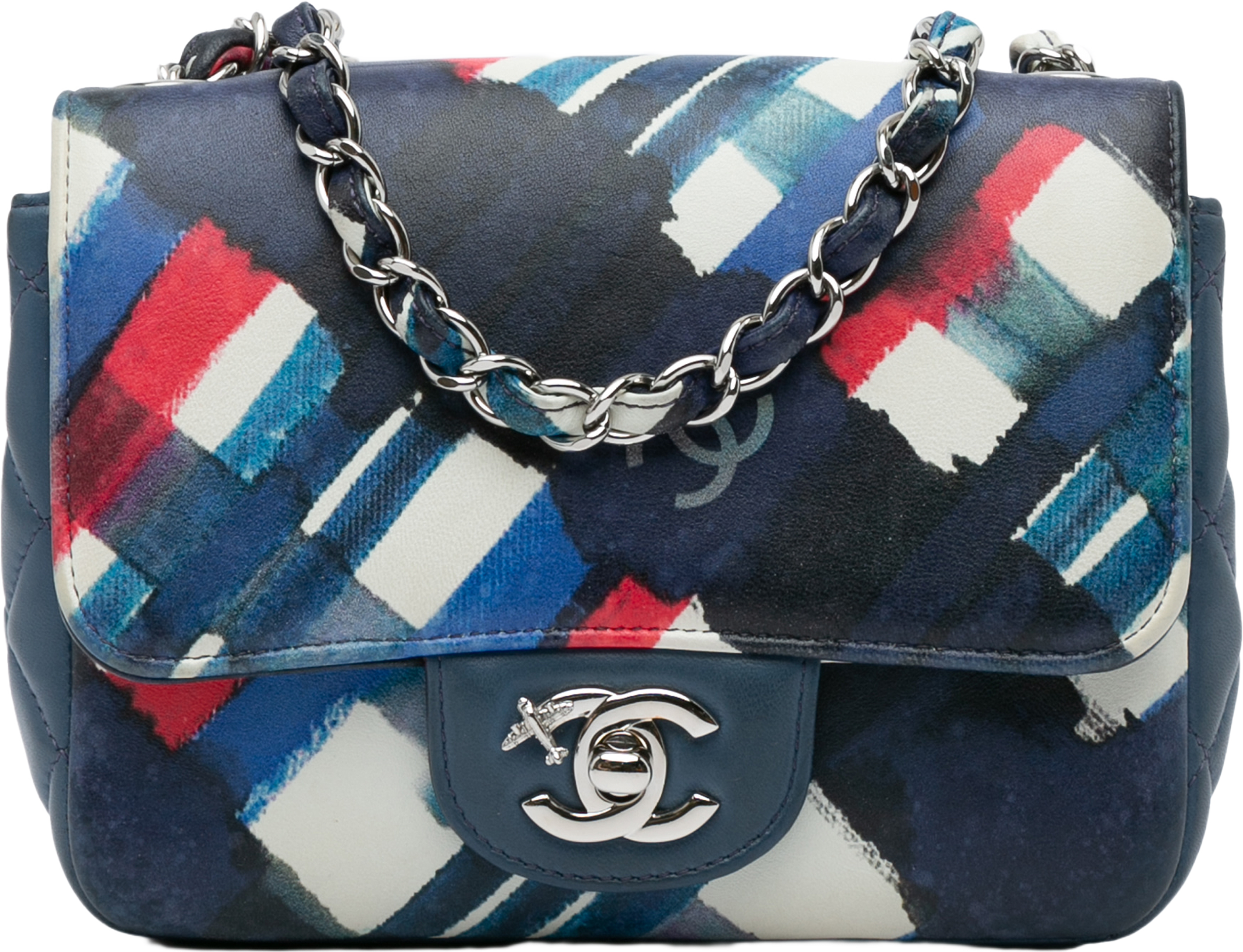 Chanel Mini Square Classic Printed Lambskin Airlines Flap