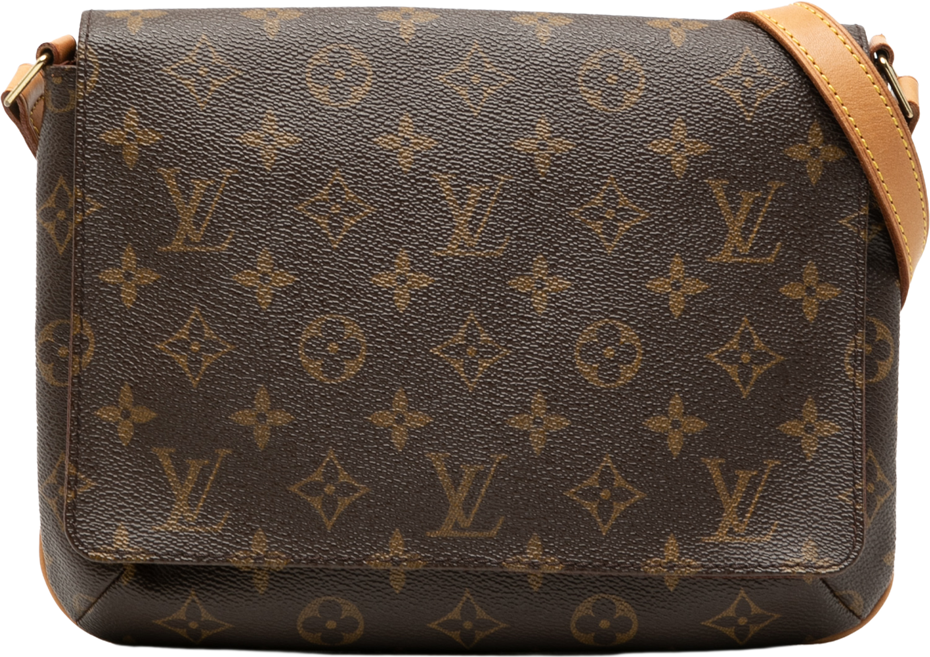 Louis Vuitton Monogram Musette Tango Short Strap, från Luxclusif, i färgen brown. Klicka för att öppna bilden i stort format