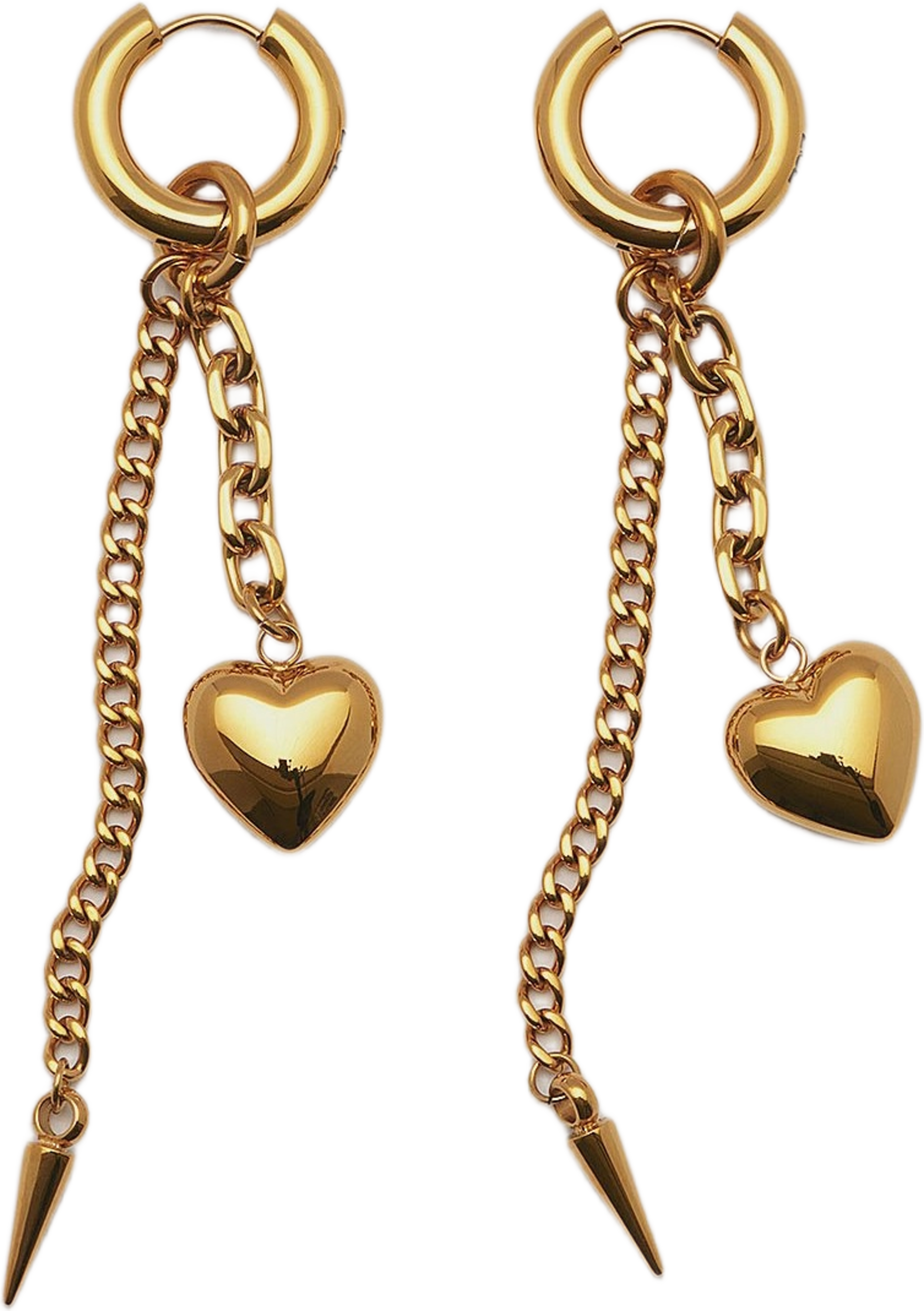 rhngen Guldplterat Stl, Creol Med Hjrta, Spike - 20 Mm, från true2u, i färgen gold. Klicka för att öppna bilden i stort format