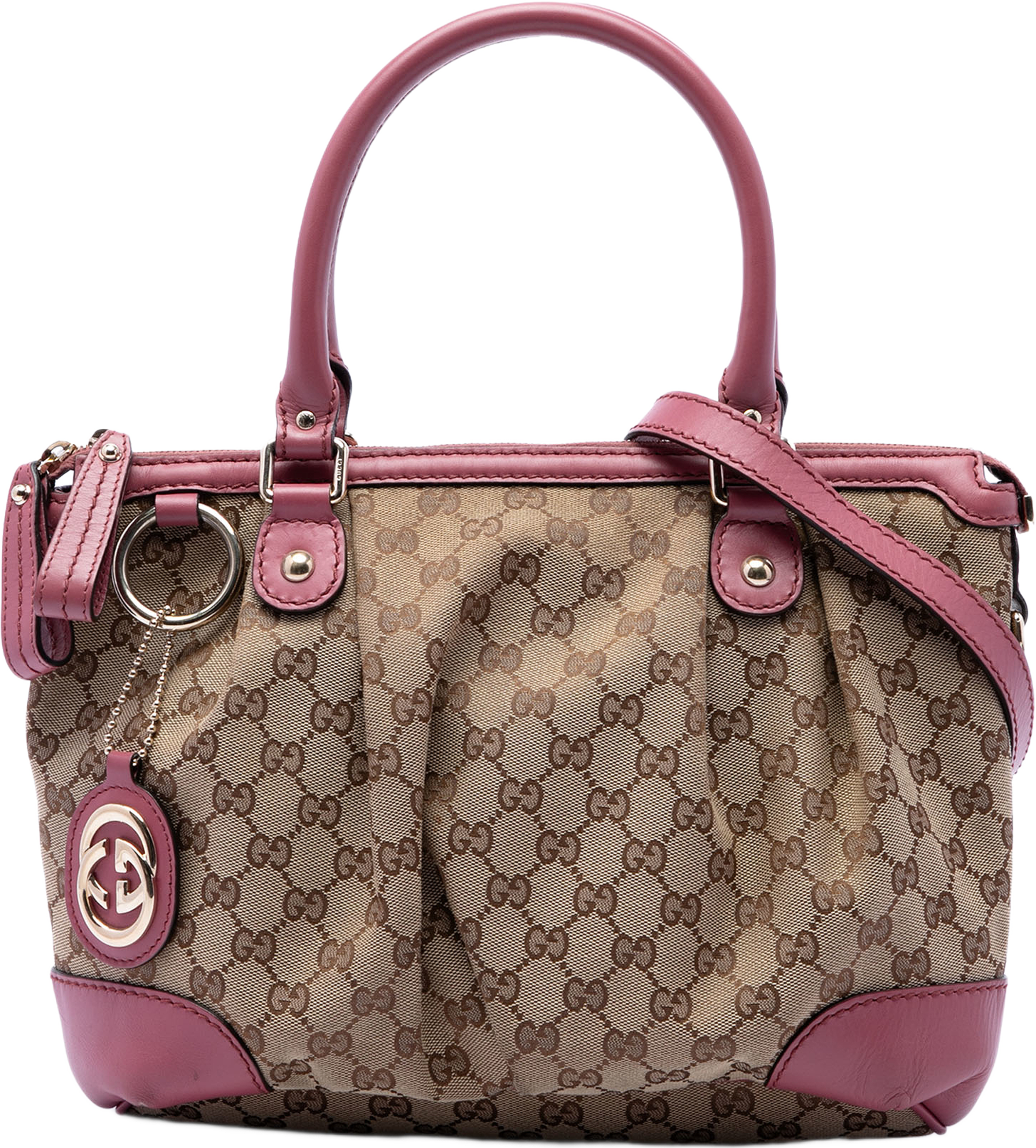 Gucci Gg Canvas Sukey Satchel, från Luxclusif, i färgen beige. Klicka för att öppna bilden i stort format