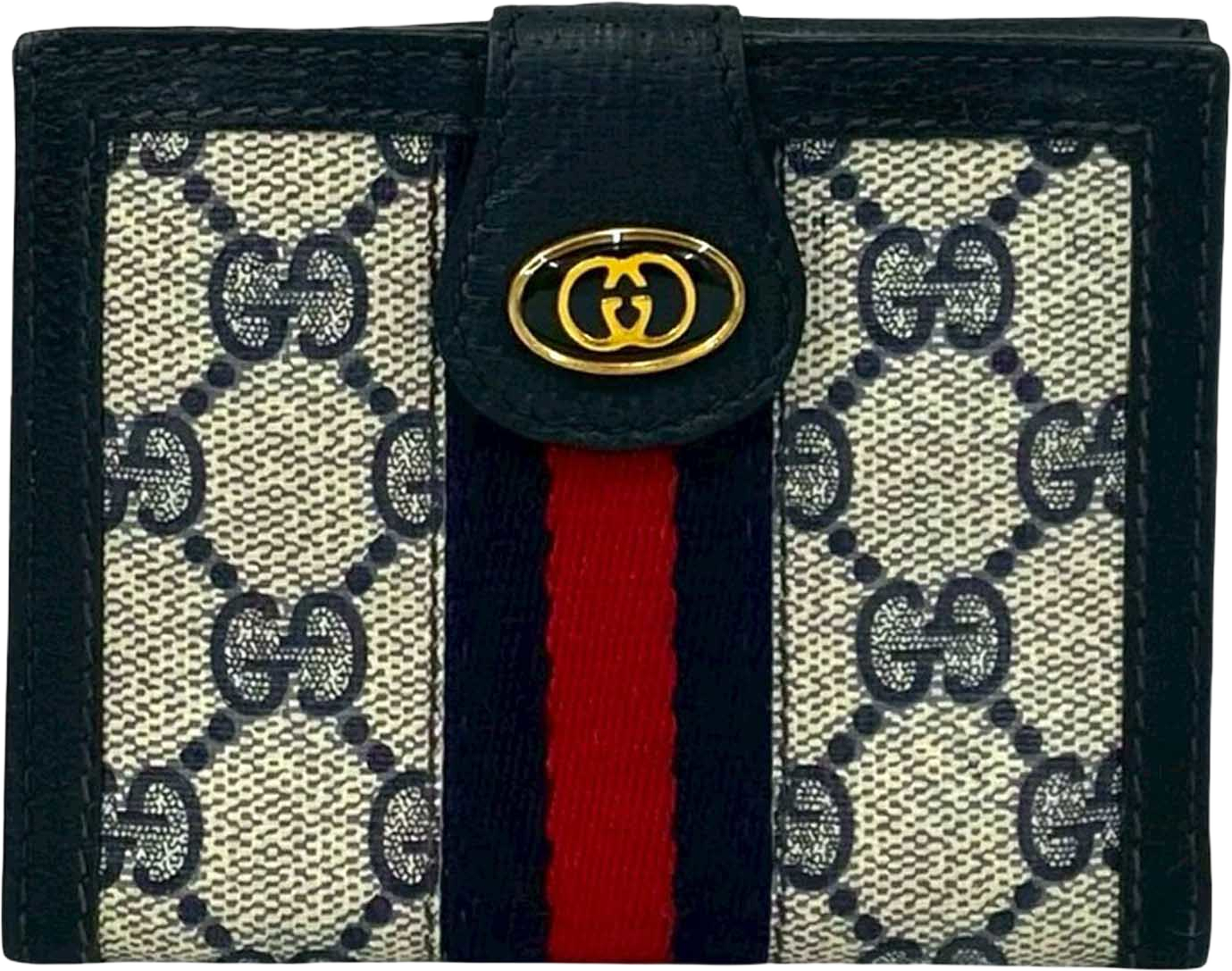 Gucci Gg Supreme Web Ophidia Bifold Wallet, från Luxclusif, i färgen beige. Klicka för att öppna bilden i stort format