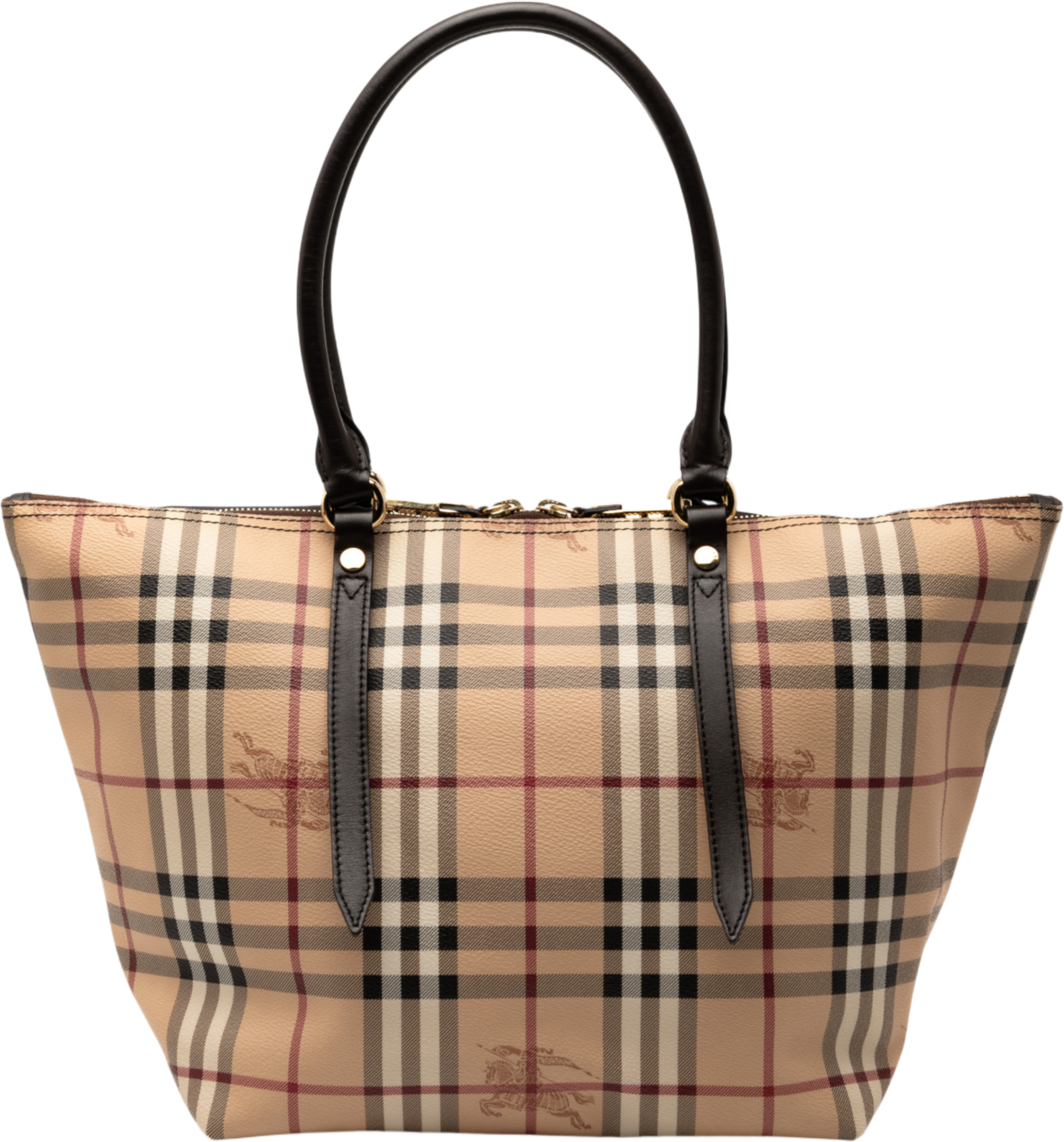 Burberry Small Haymarket Check Coated Canvas Salisbury Tote, från Luxclusif, i färgen beige. Klicka för att öppna bilden i stort format