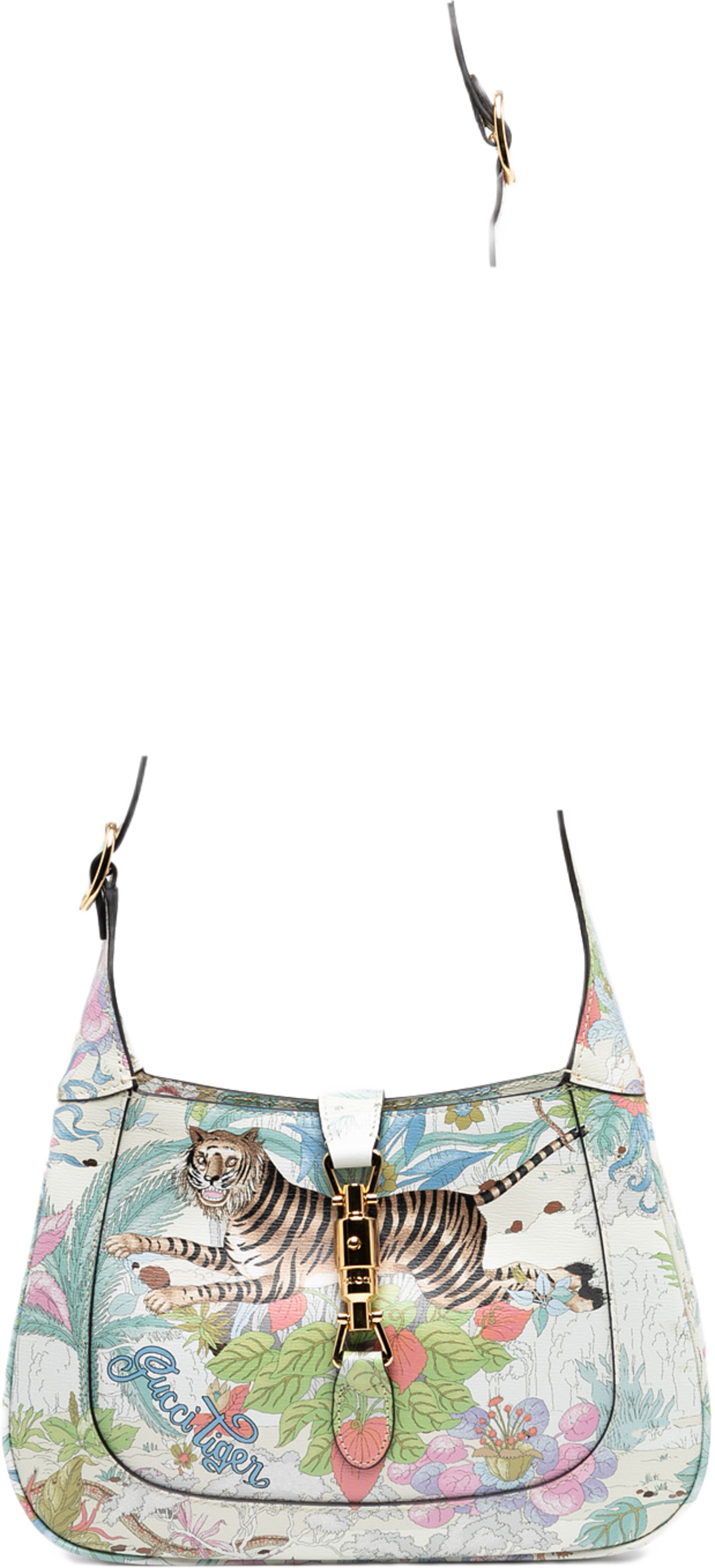 Gucci Small Calfskin Tiger Jackie 1961 Crossbody, från Luxclusif, i färgen blue. Klicka för att öppna bilden i stort format