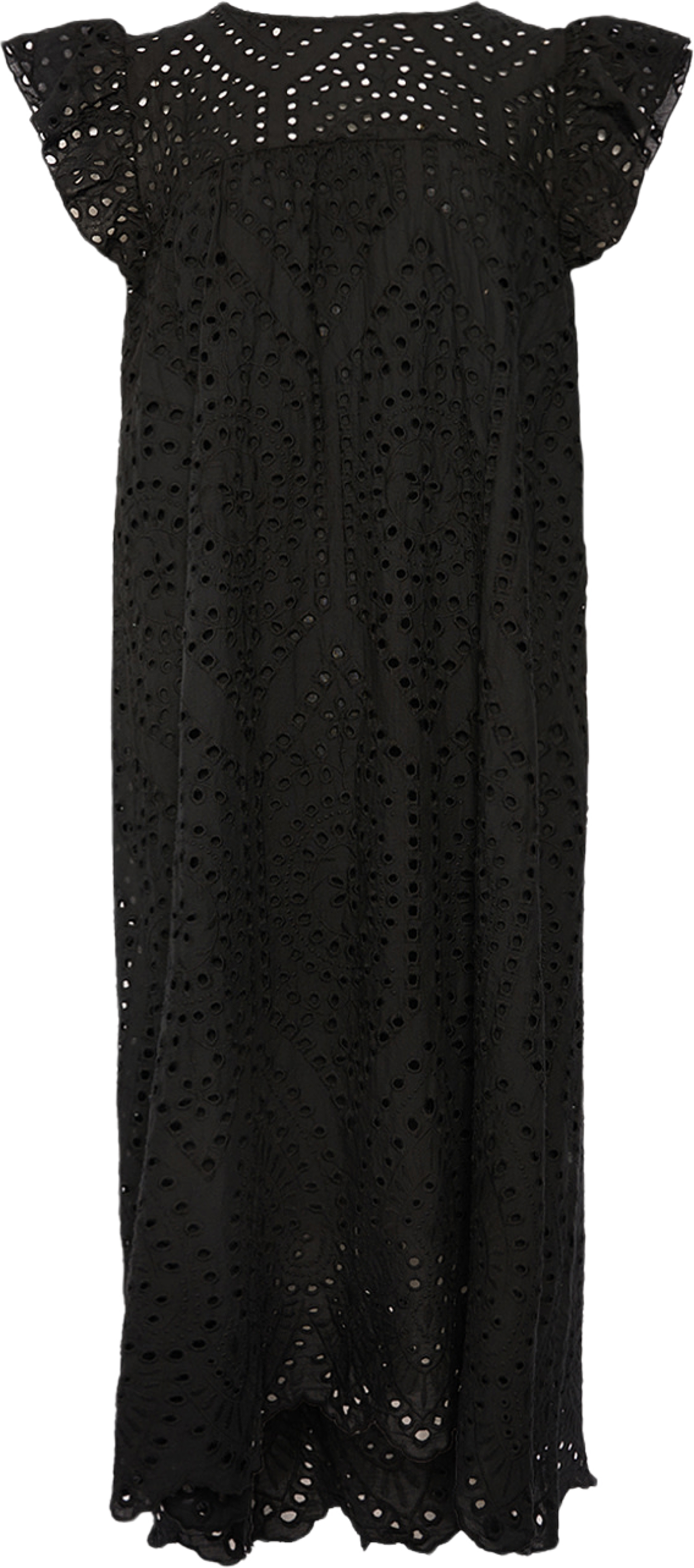 Dalia, Long S/s Dress, Cotton - Black
