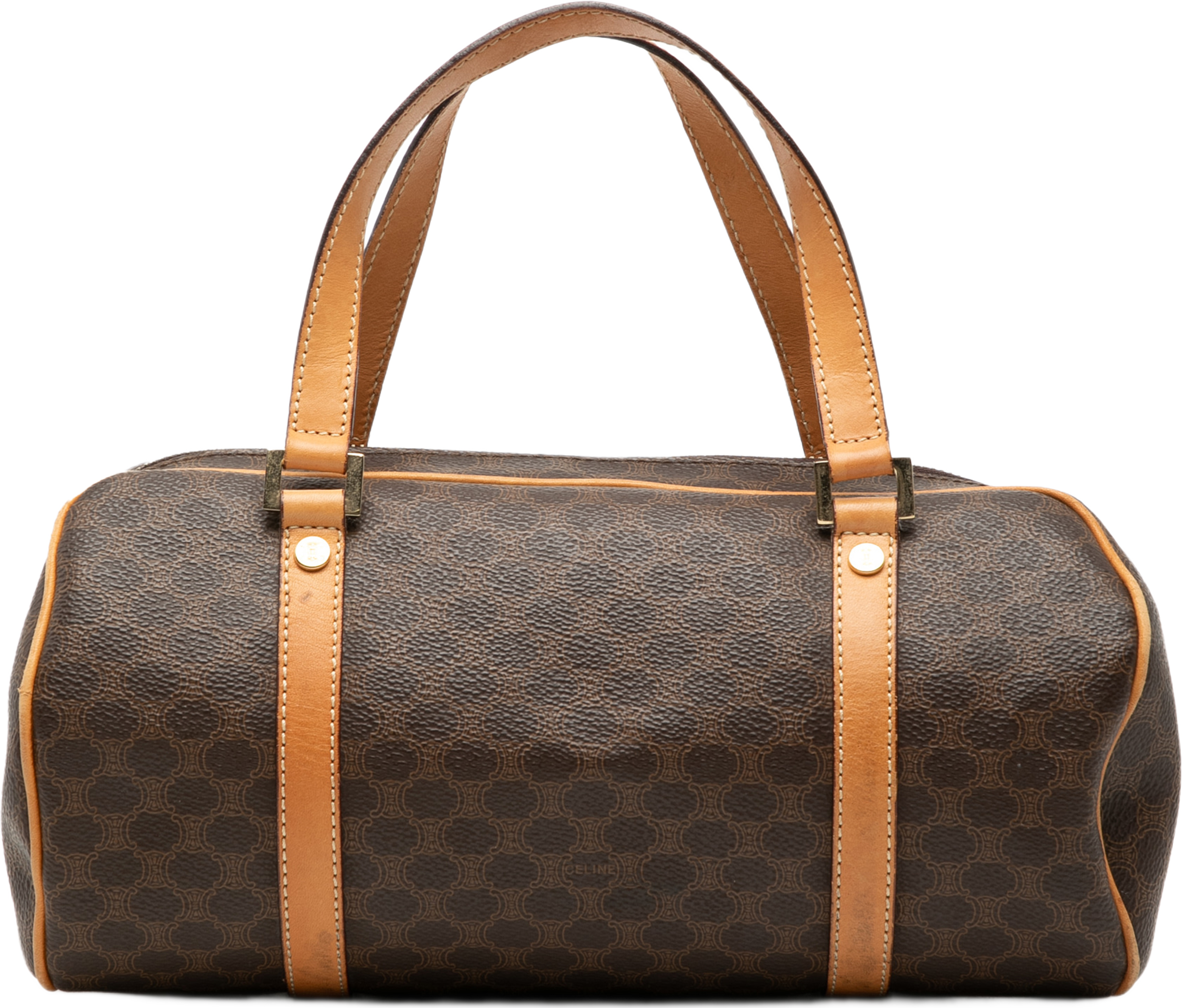 Celine Macadam Coated Canvas Handbag, från Luxclusif, i färgen brown. Klicka för att öppna bilden i stort format