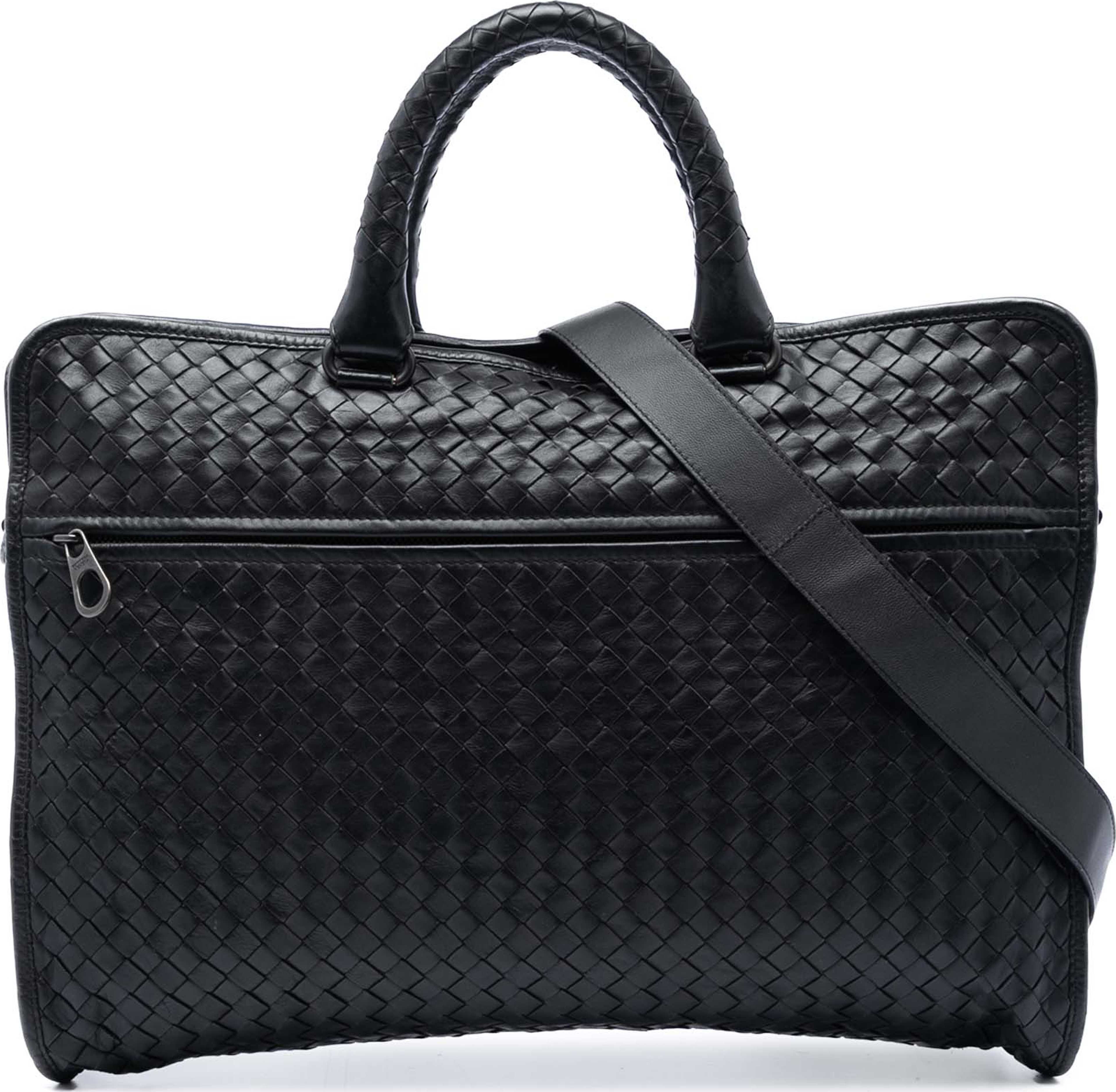 Bottega Veneta Nappa Intrecciato Business Bag, från Luxclusif, i färgen black. Klicka för att öppna bilden i stort format