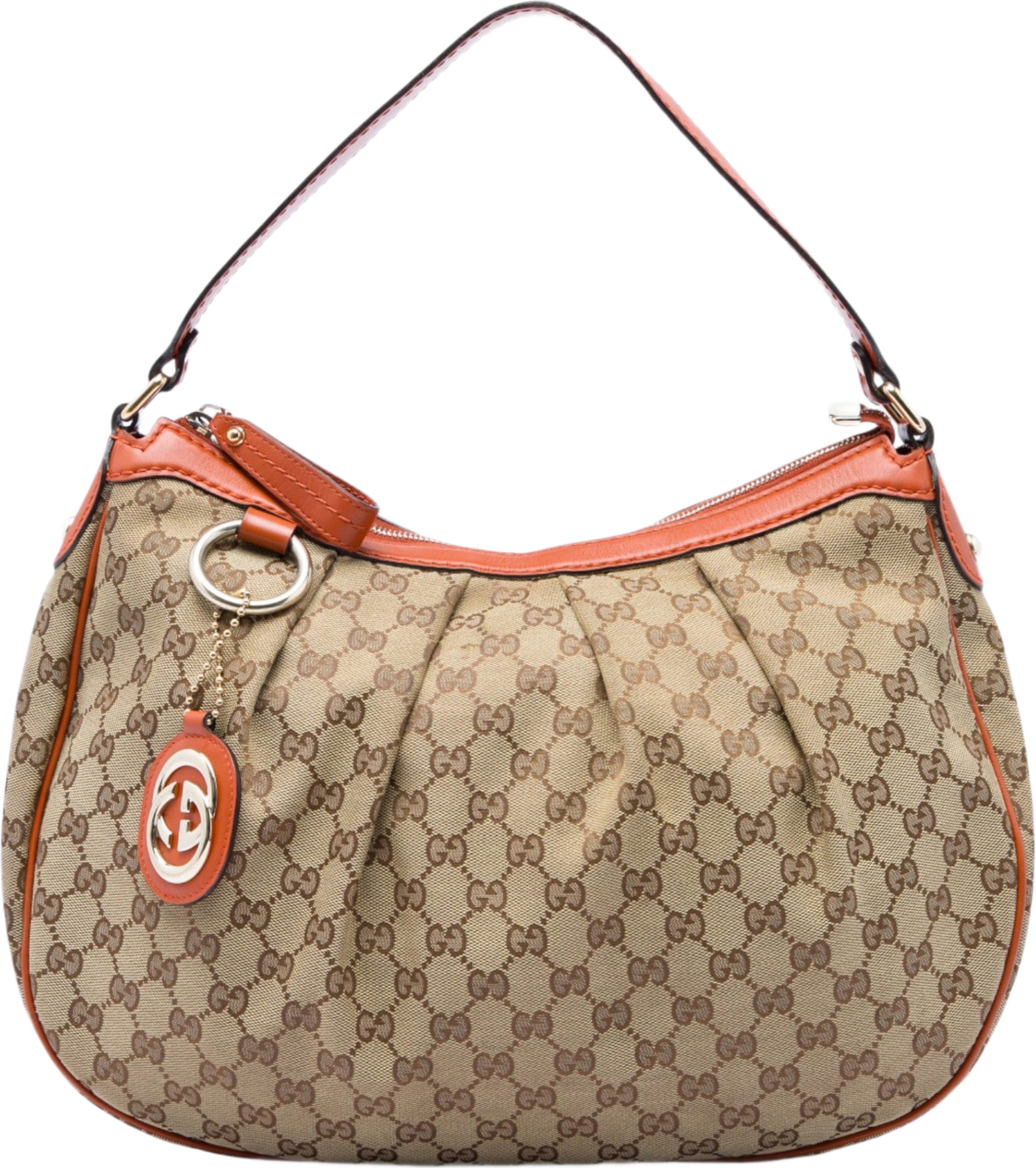 Gucci Gg Canvas Sukey Shoulder Bag, från Luxclusif, i färgen orange. Klicka för att öppna bilden i stort format