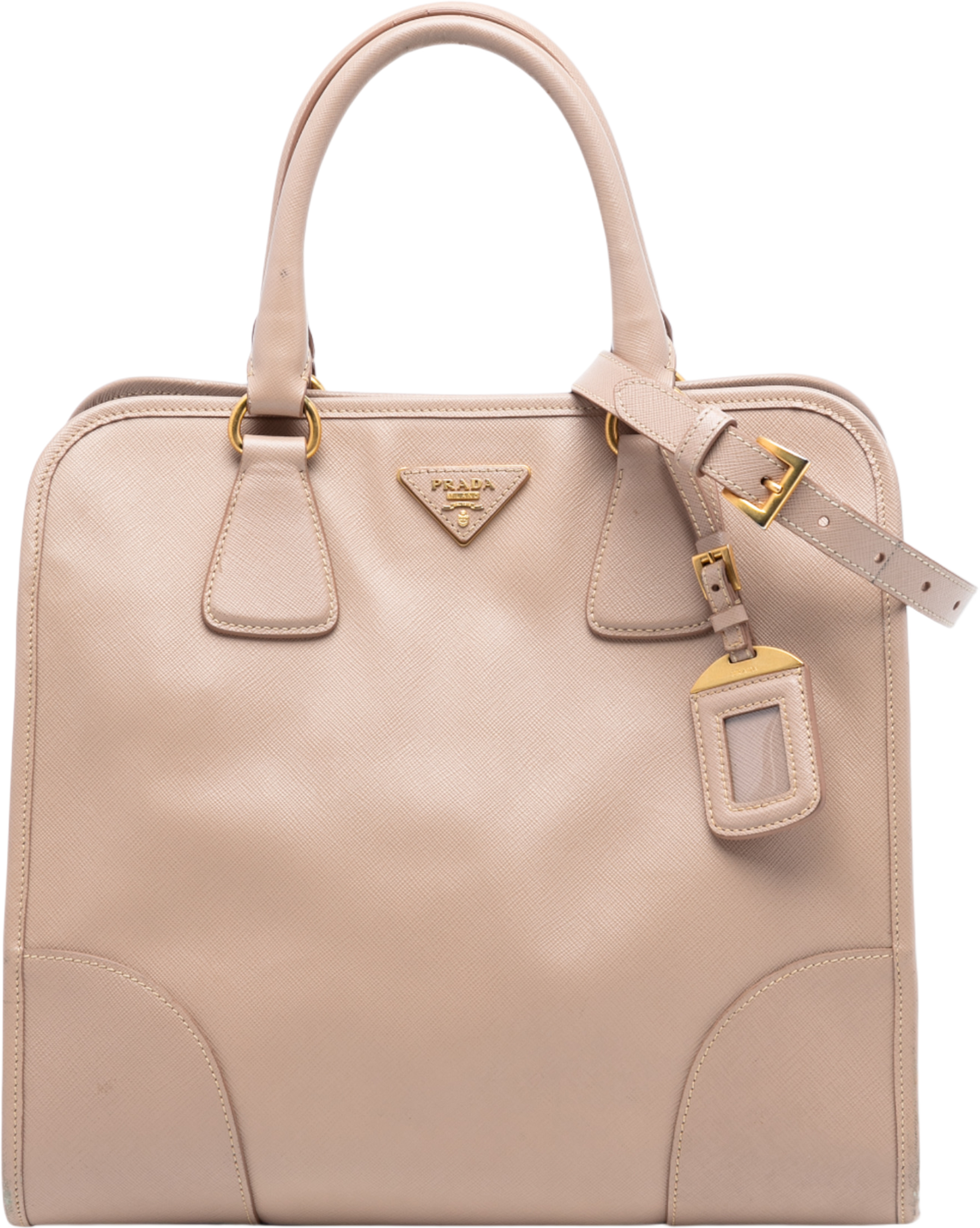 Prada Saffiano Lux Shopping Tote, från Luxclusif, i färgen light pink. Klicka för att öppna bilden i stort format