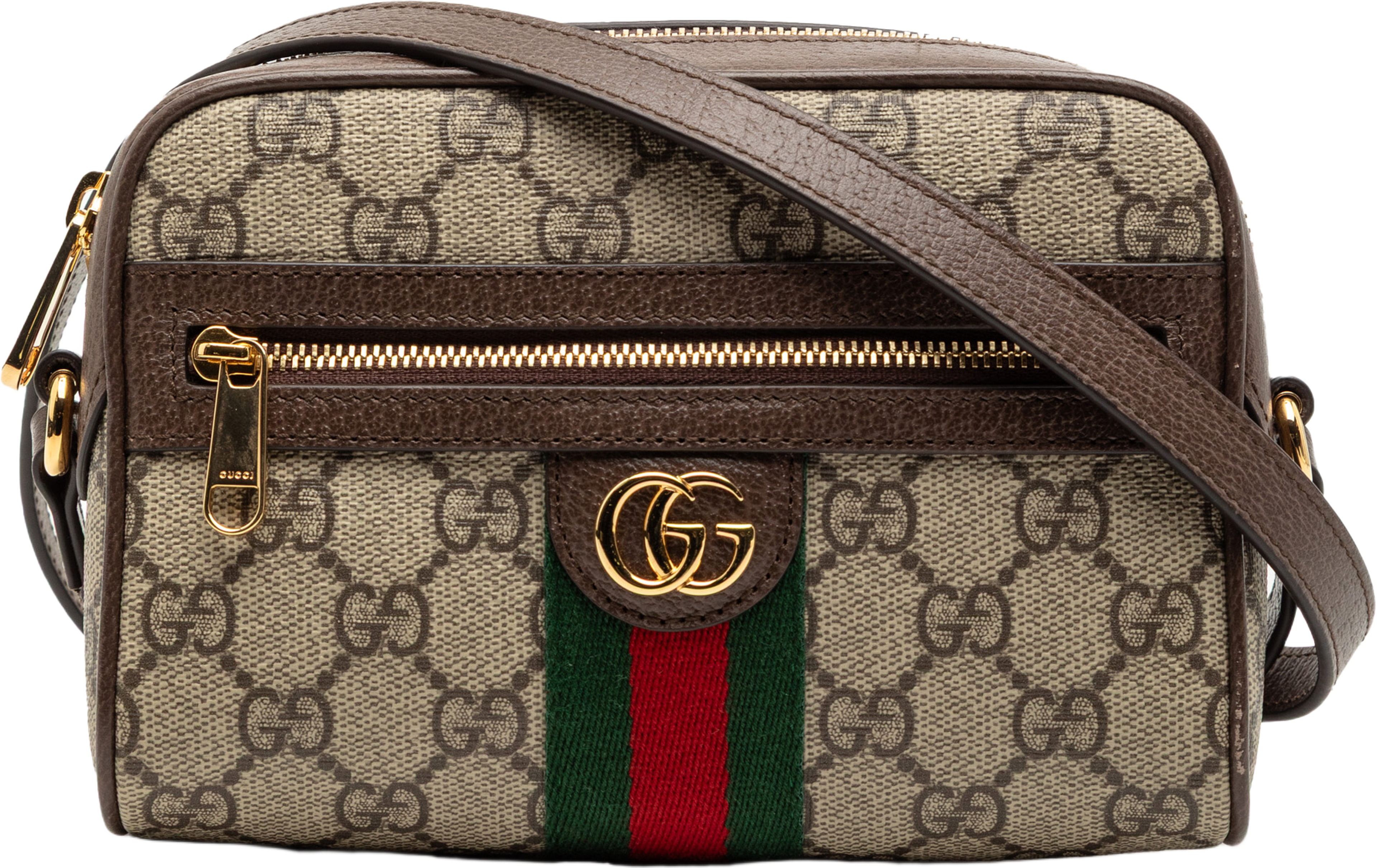 Gucci Mini Gg Supreme Web Ophidia Crossbody, från Luxclusif, i färgen beige. Klicka för att öppna bilden i stort format