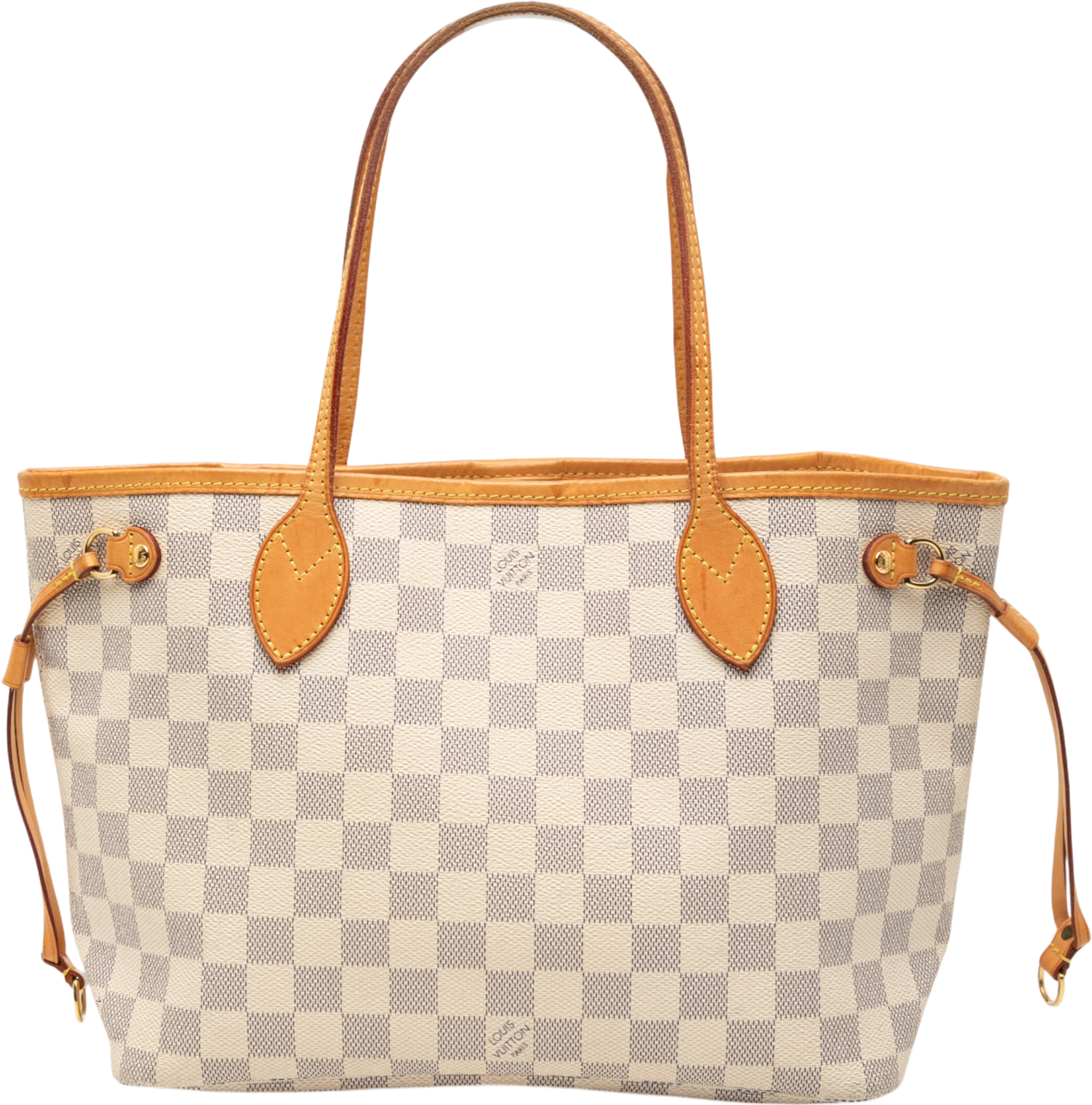 Louis Vuitton Damier Azur Neverfull Pm, från Luxclusif, i färgen white. Klicka för att öppna bilden i stort format