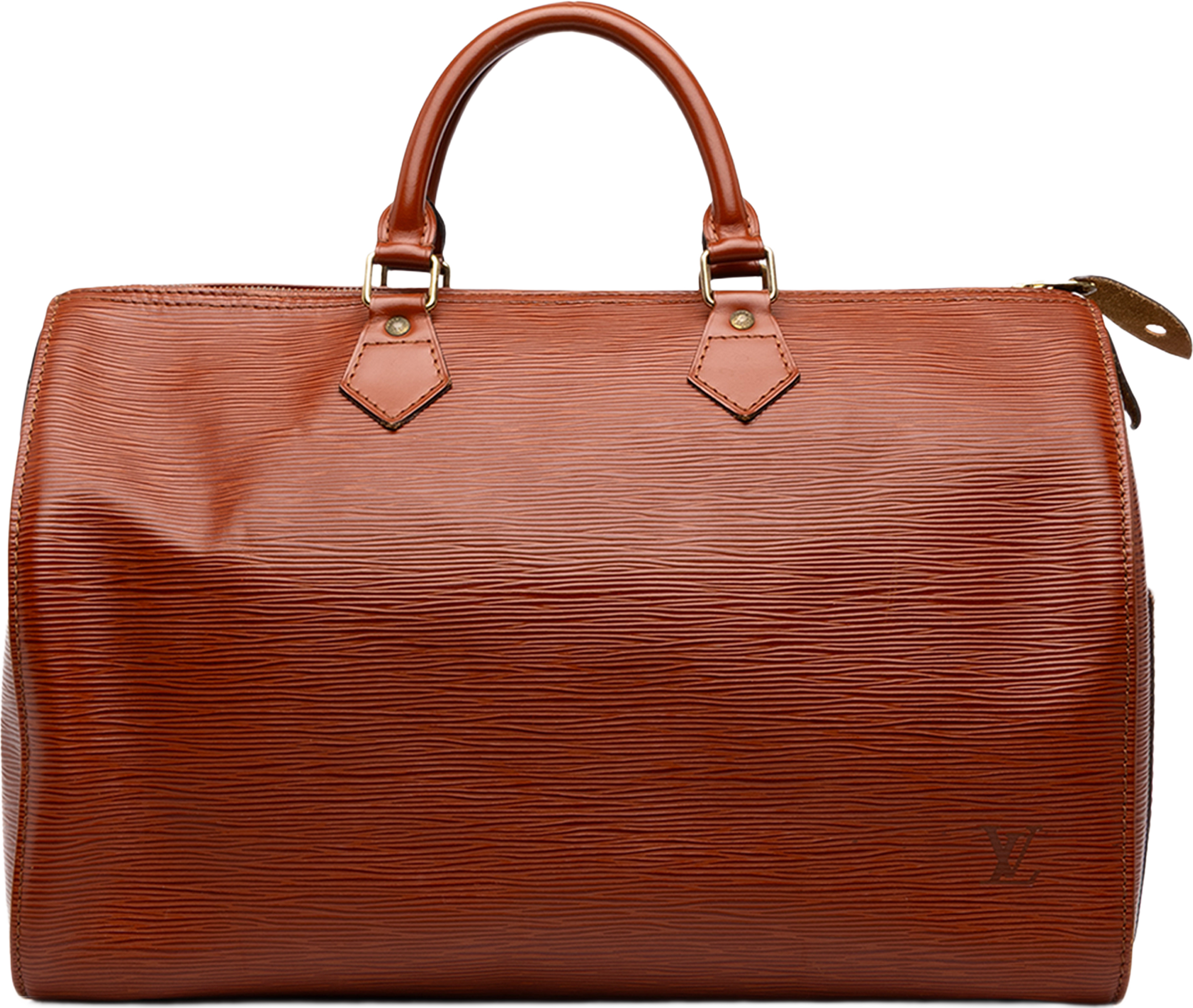 Louis Vuitton Epi Speedy 35, från Luxclusif, i färgen brun. Klicka för att öppna bilden i stort format